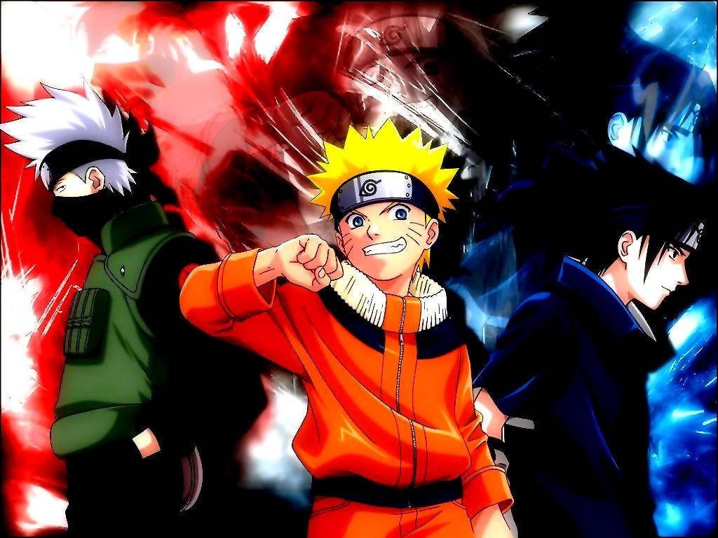 Naruto PC Kasama si Kakashi at Sasuke Wallpaper