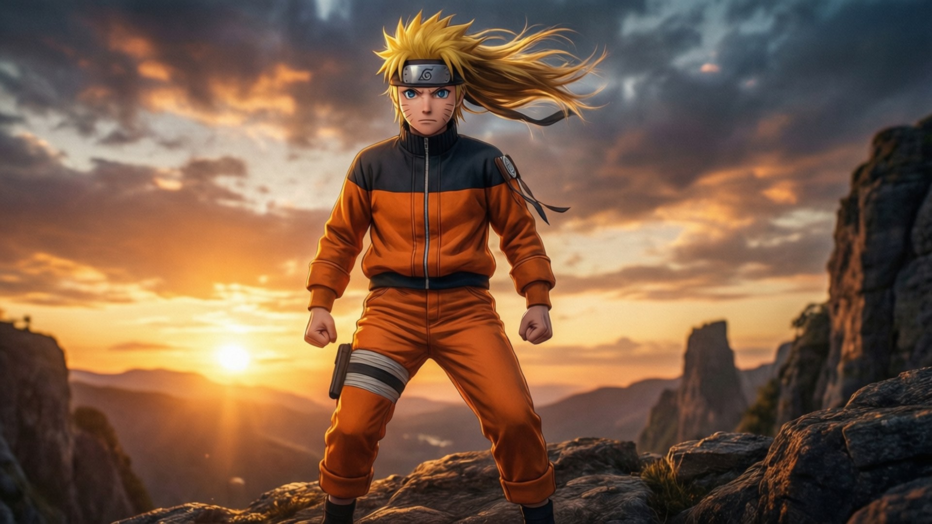Naruto sa Paglubog ng Araw Wallpaper