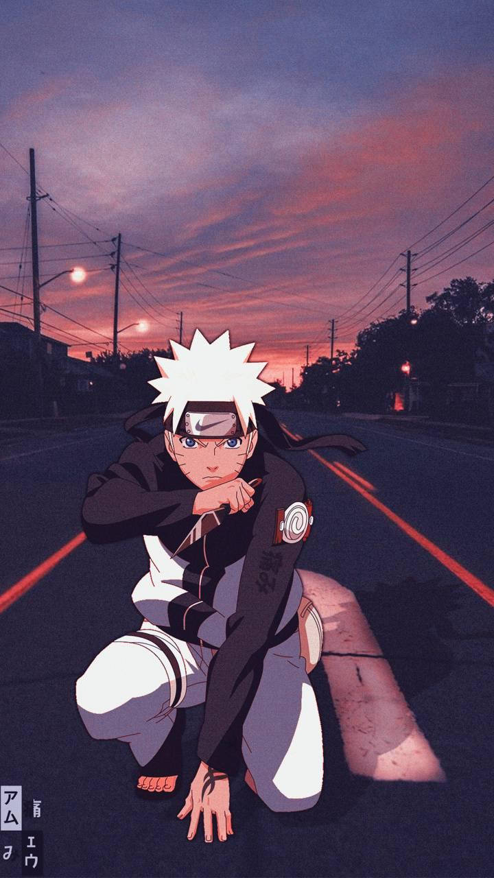 Naruto sa Walang-Lamang na Kalye Aesthetic Wallpaper