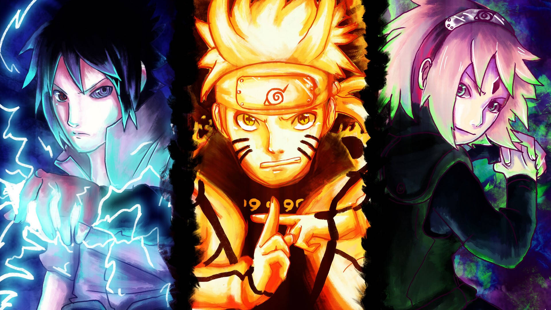 Naruto, Sasuke at Sakura Poster Wallpaper