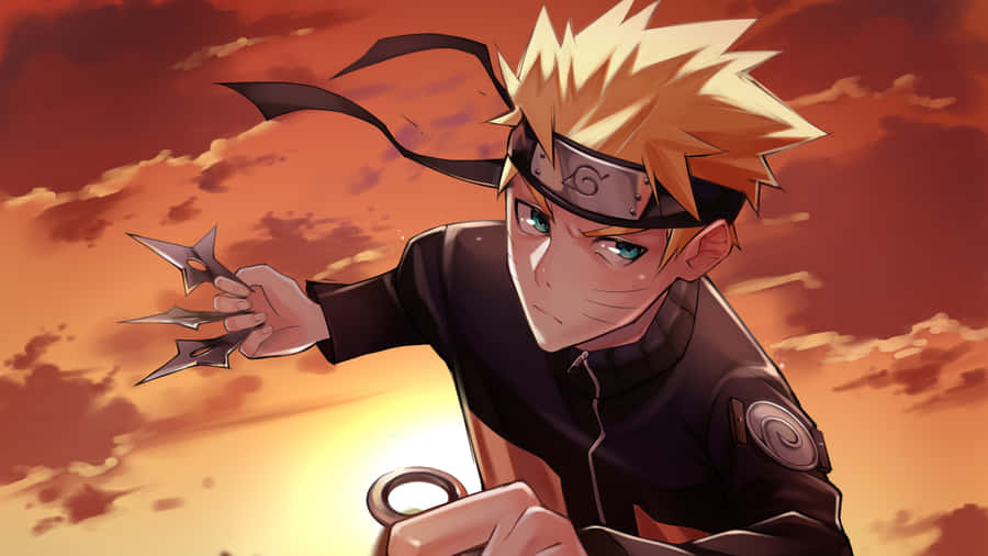 Naruto Uzumaki na naglalabas ng makulay na 4K wallpaper.
