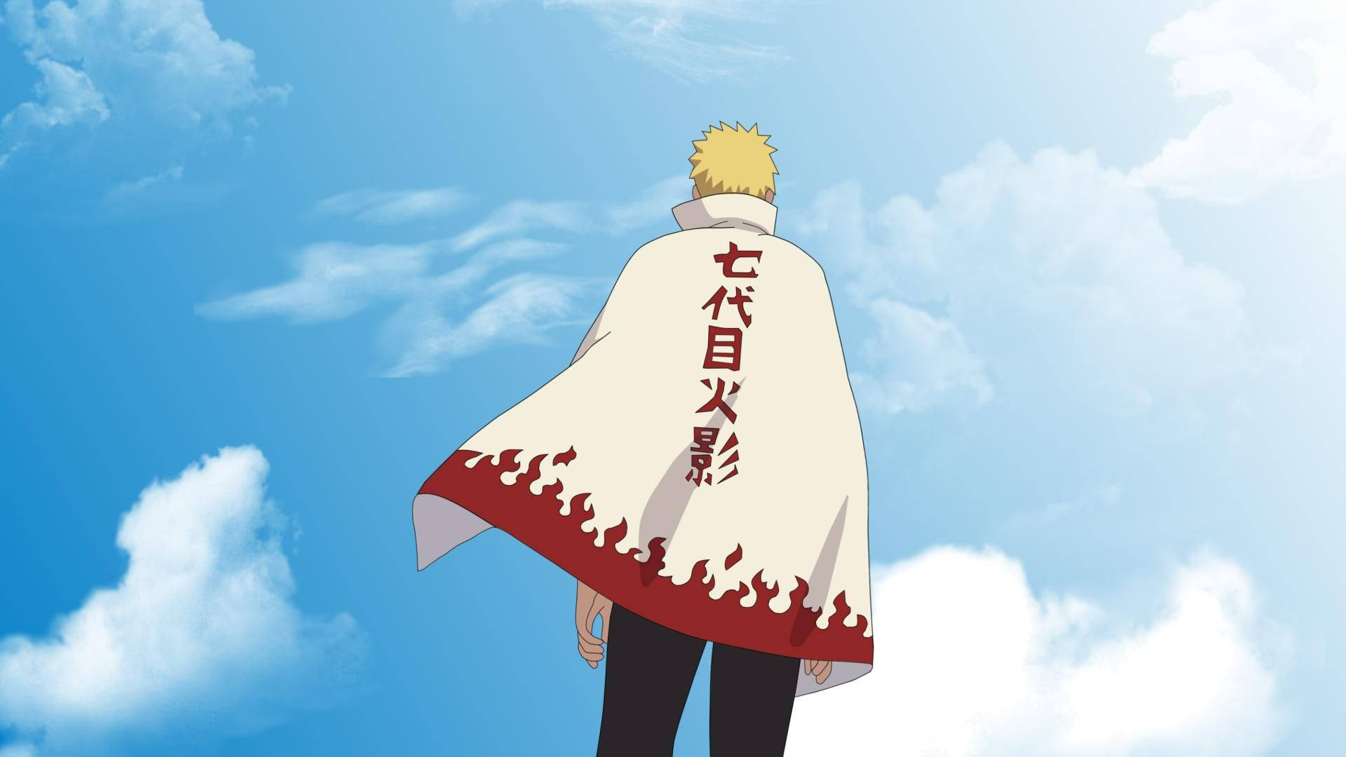 Naruto Uzumaki na Nakasuot ng Kasuotang Hokage Wallpaper