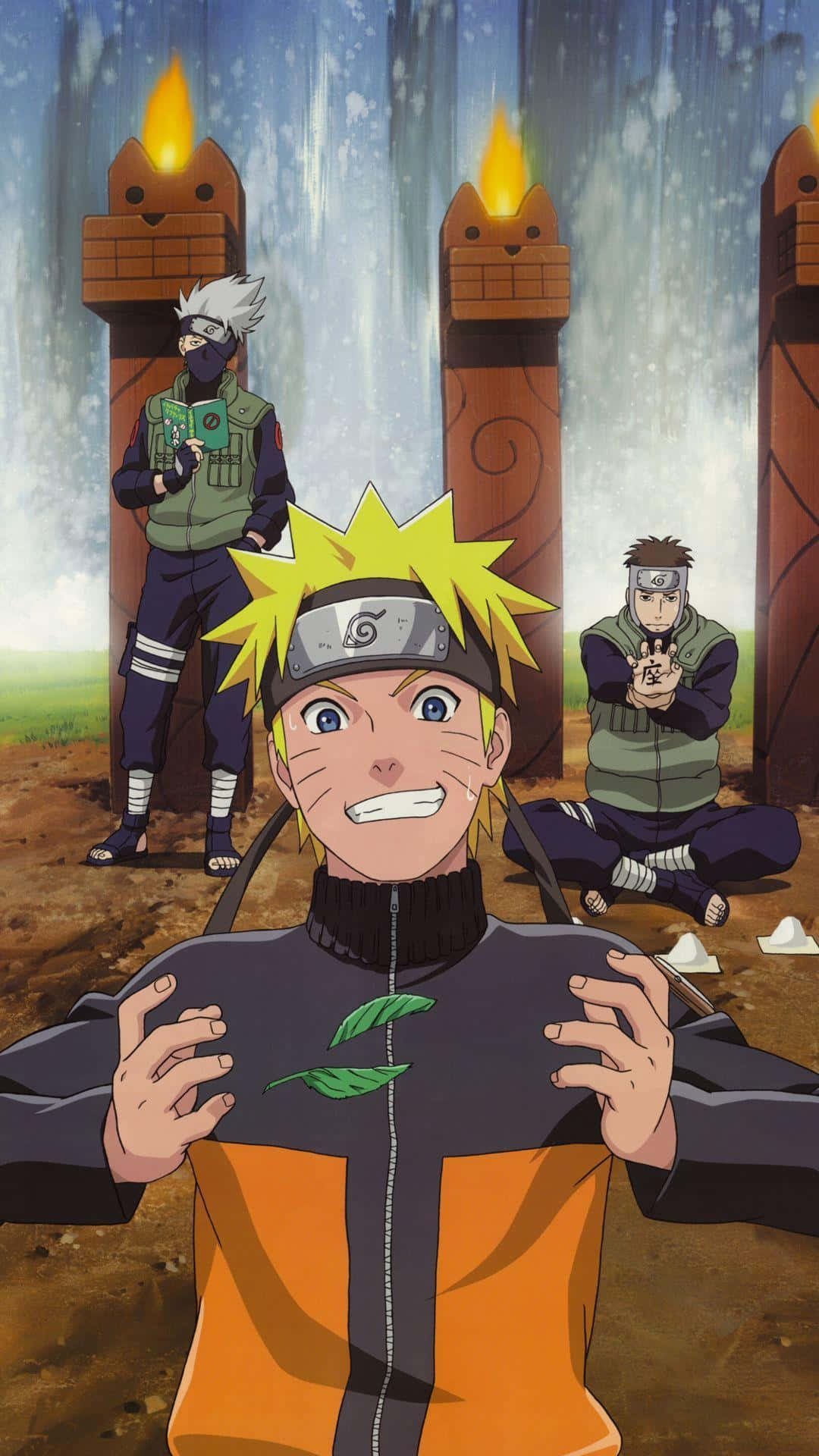 Naruto Uzumaki sa Matalim na Labanang Pwesto sa Nagliliyab na Liwanag Wallpaper