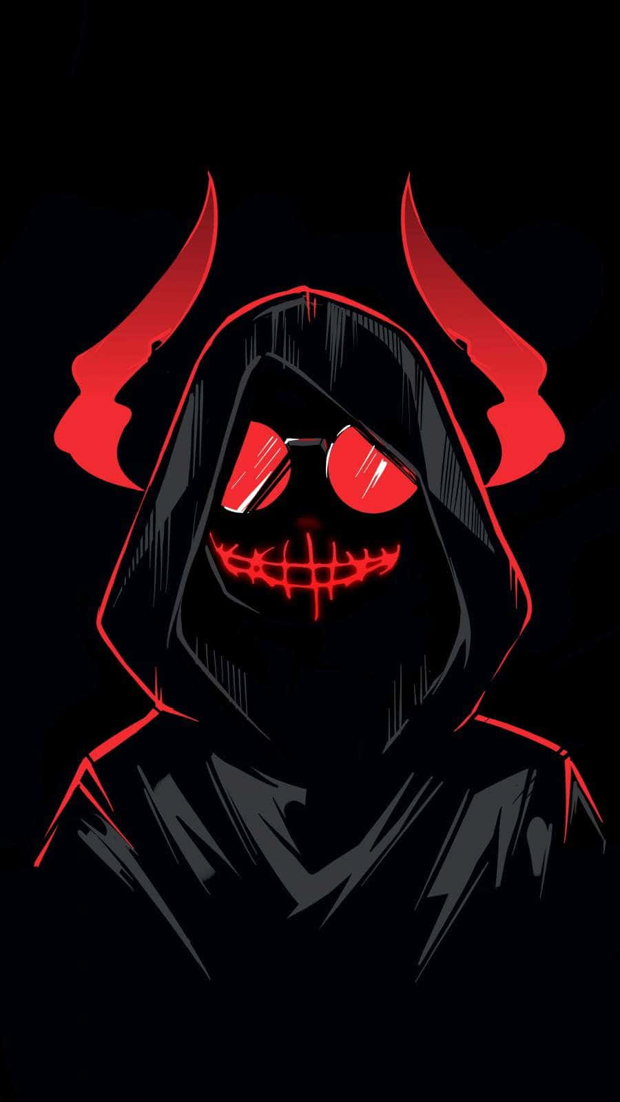 Natatakot na Anime na Demonyo na may Pulang Sungay Wallpaper