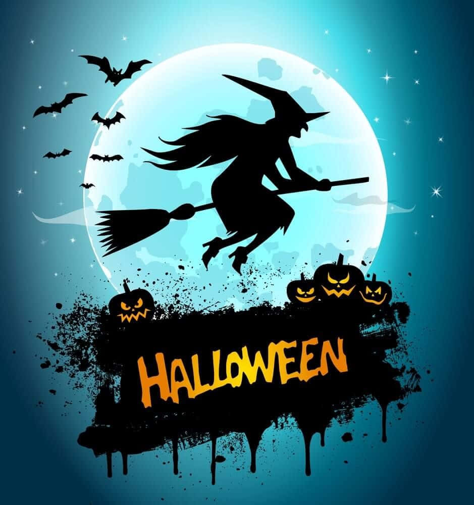 Natatakot sa takot, nanginginig ang cartoon na ito na pumpkin sa isang gabi ng Halloween Wallpaper