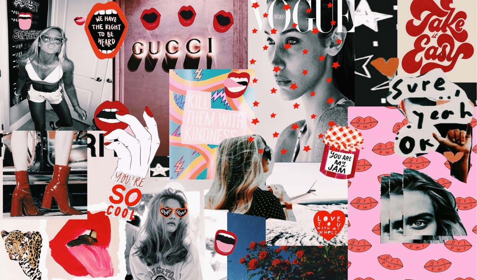 Natatanging Aesthetic Collage Wallpaper