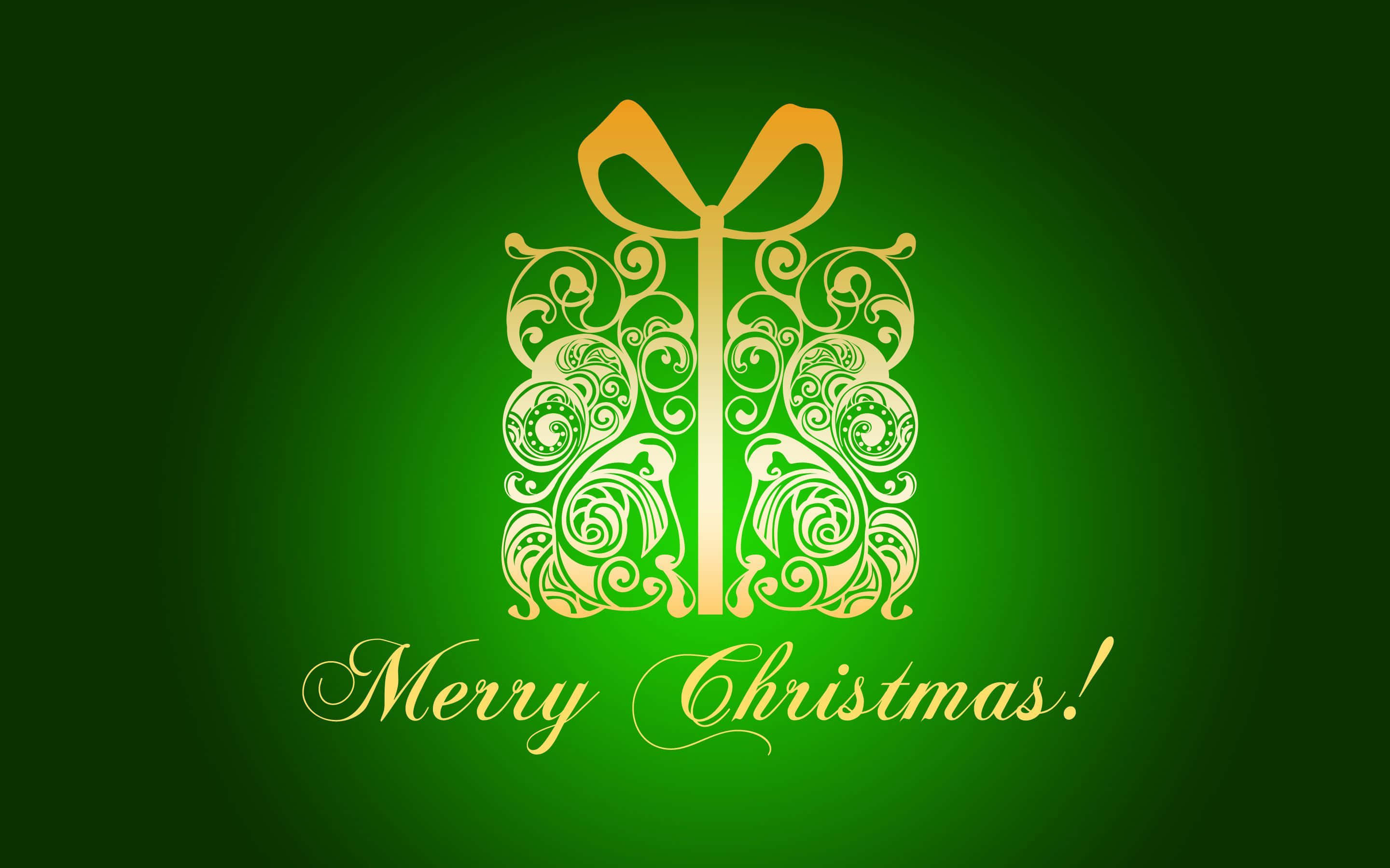 Natatanging Luntiang Tema ng Pasko Wallpaper