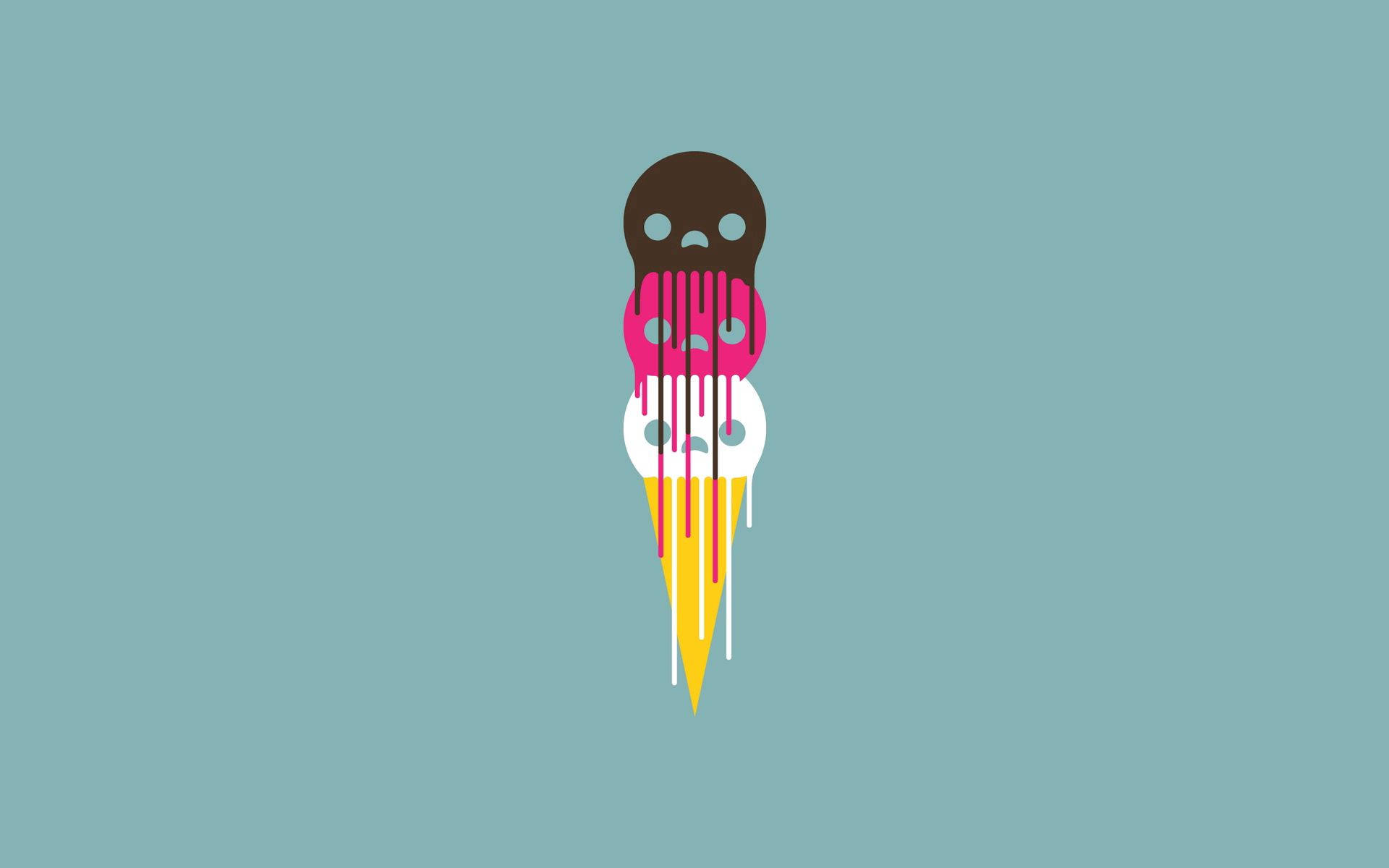 Natutunaw na Sorbetes Minimalist Wallpaper
