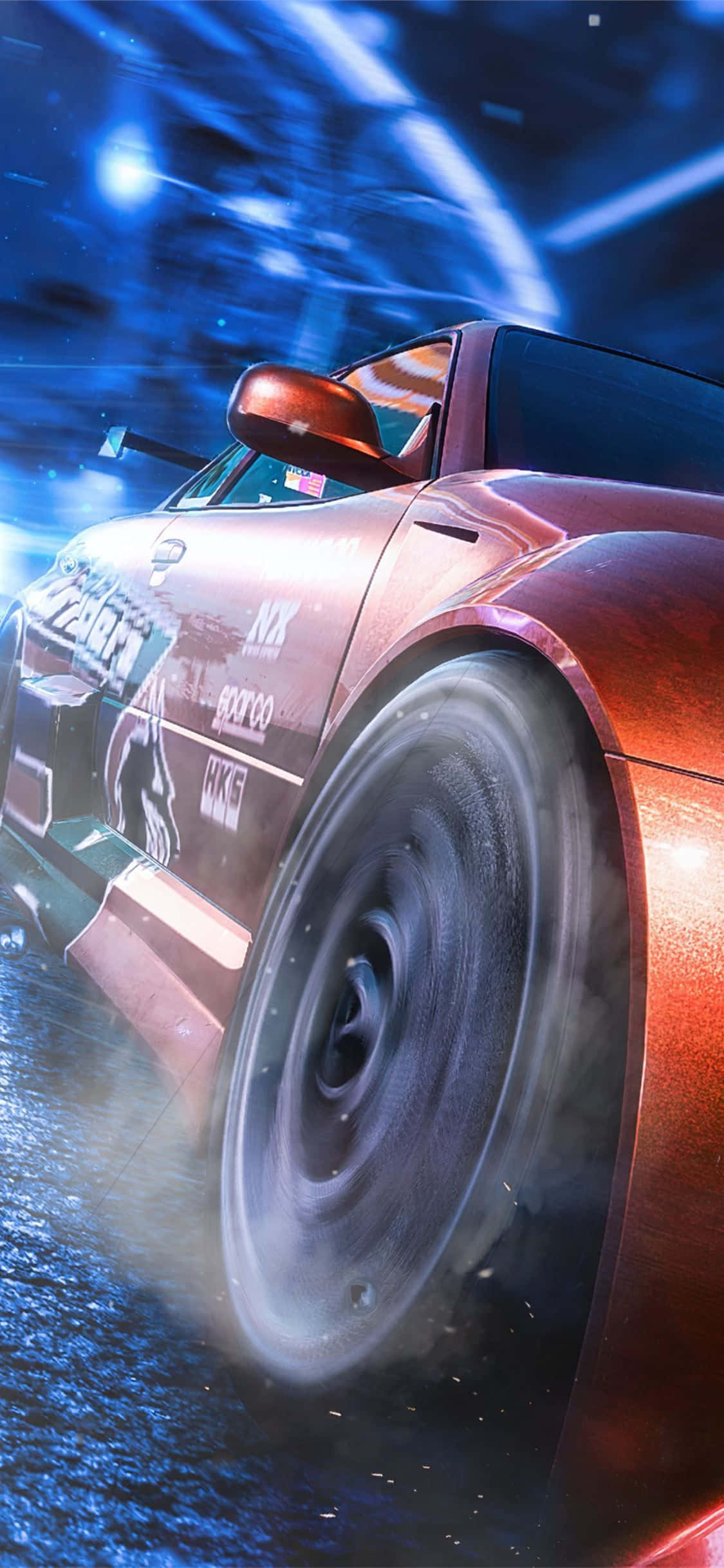 Need For Speed Background na Umuusok ang Gulong Wallpaper
