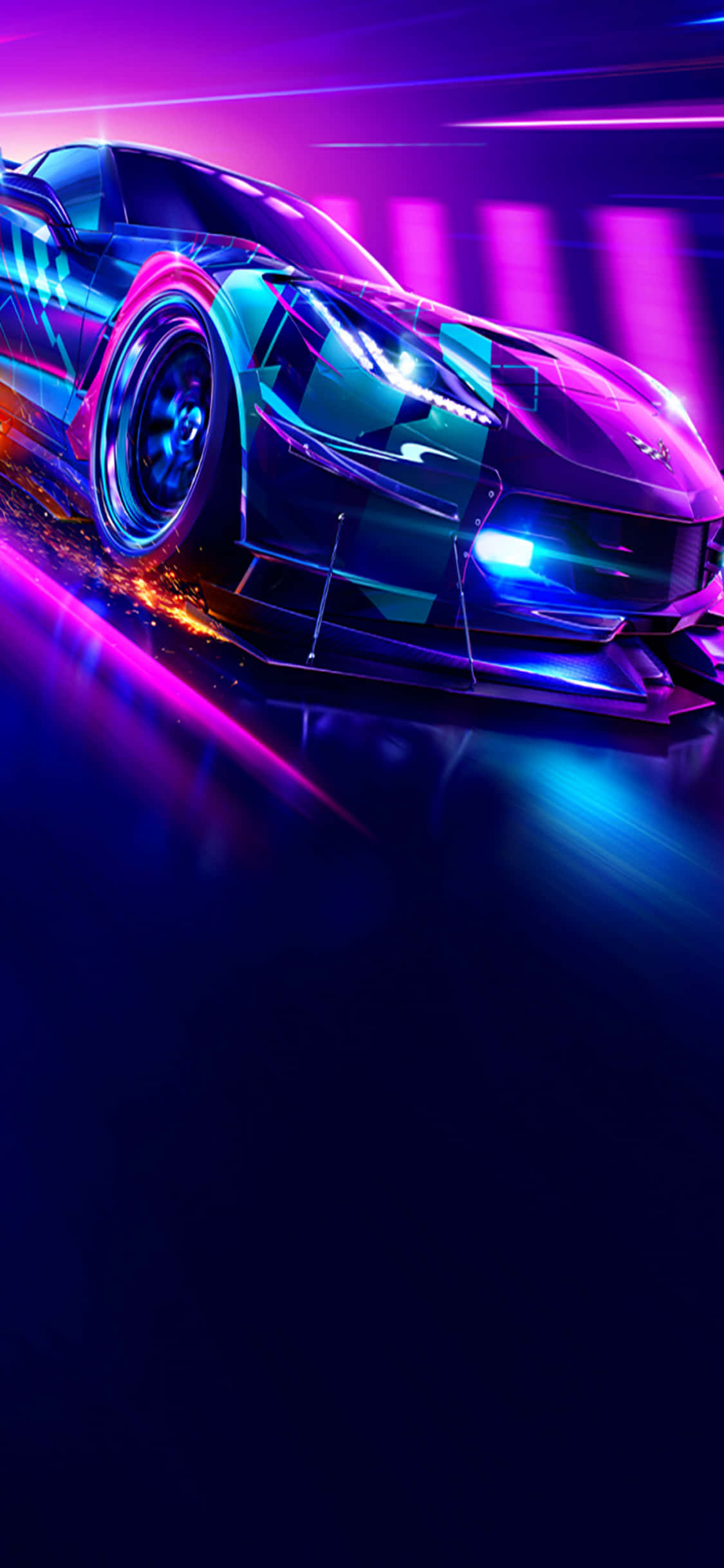 Ang Need for Speed Heat ay nagpapasiklab ng karera sa iPhone Xs Wallpaper