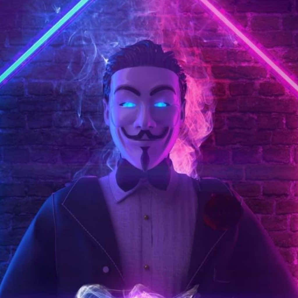 Neon Anonymous Hacker Pinakamagandang Profile Picture Wallpaper