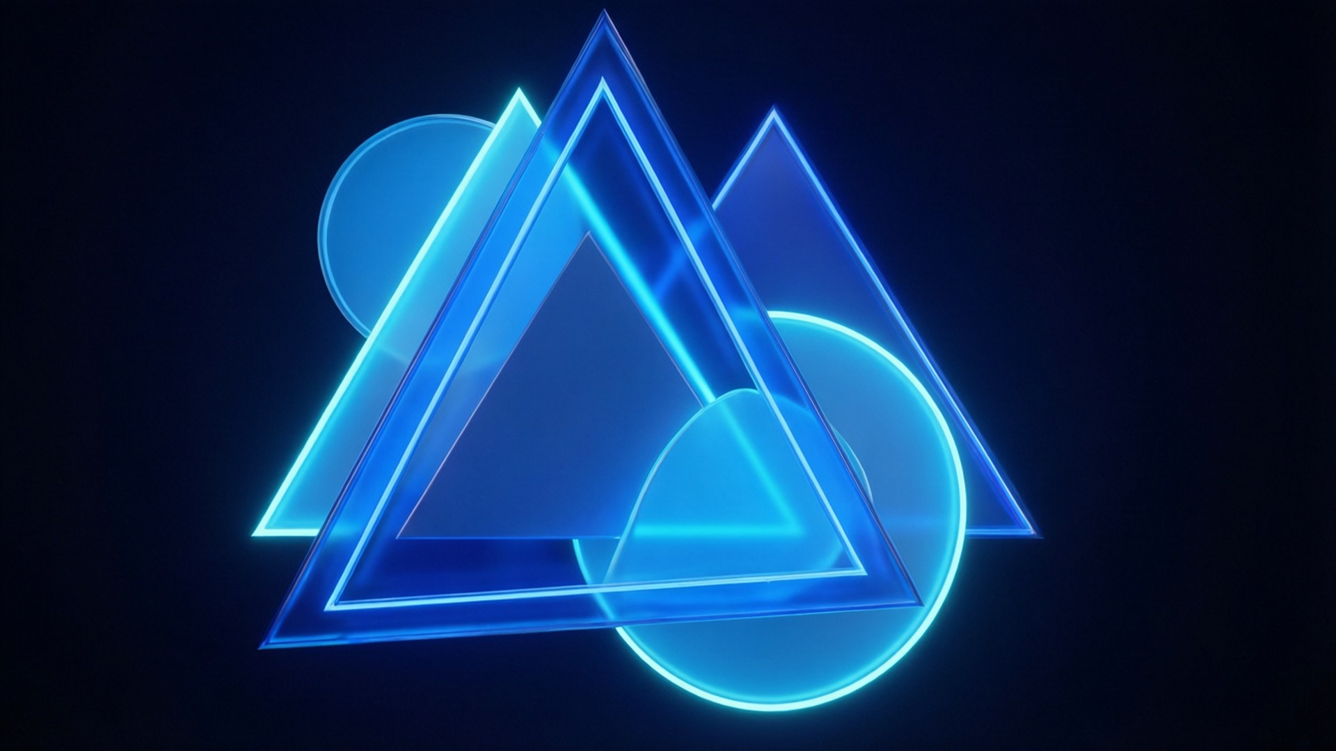 Neon Asul na Geometrya Wallpaper