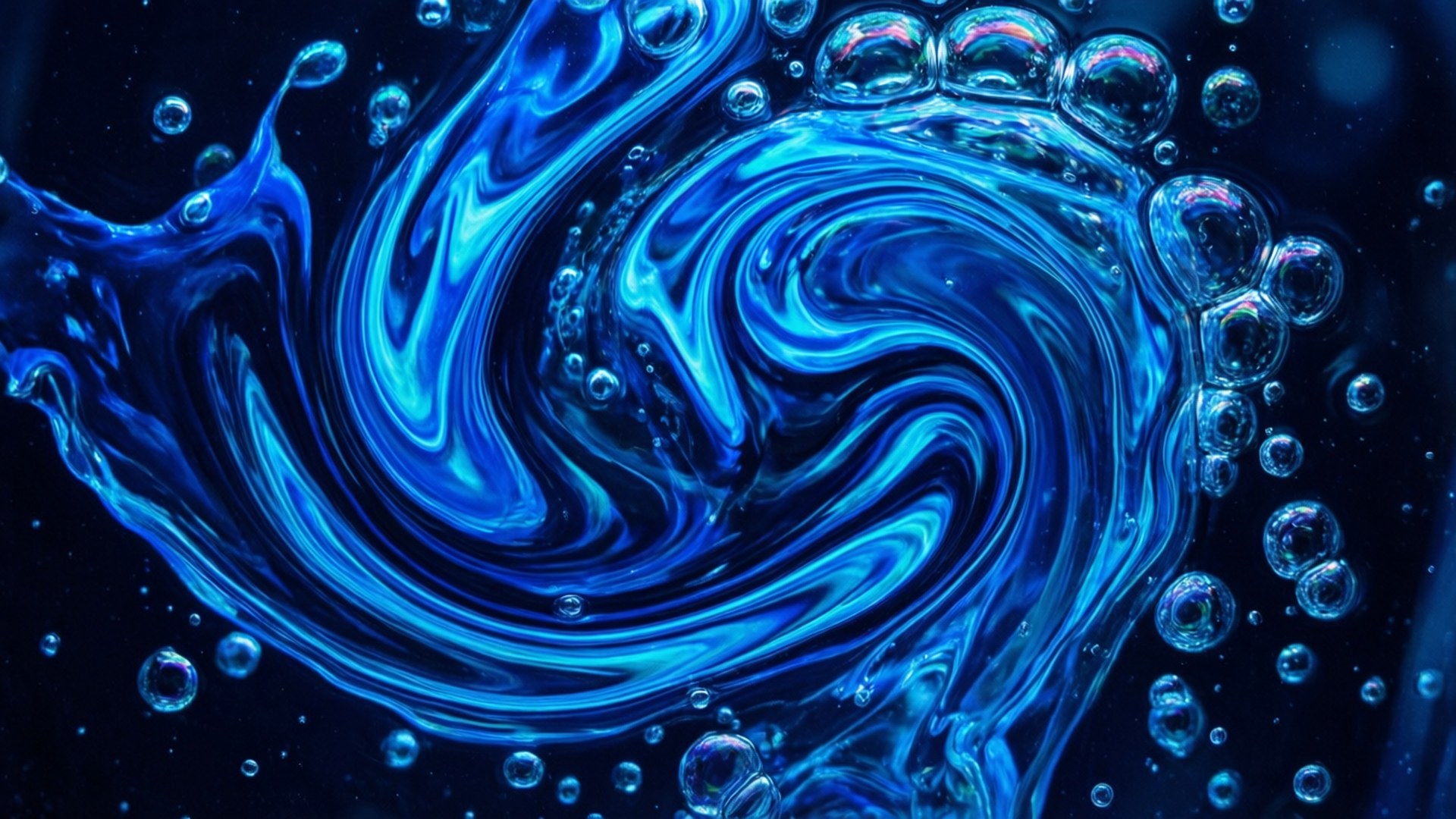 Neon Asul na Likido Wallpaper