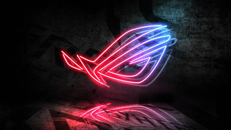 Neon Blue At Red Na Logo Ng ASUS ROG Wallpaper