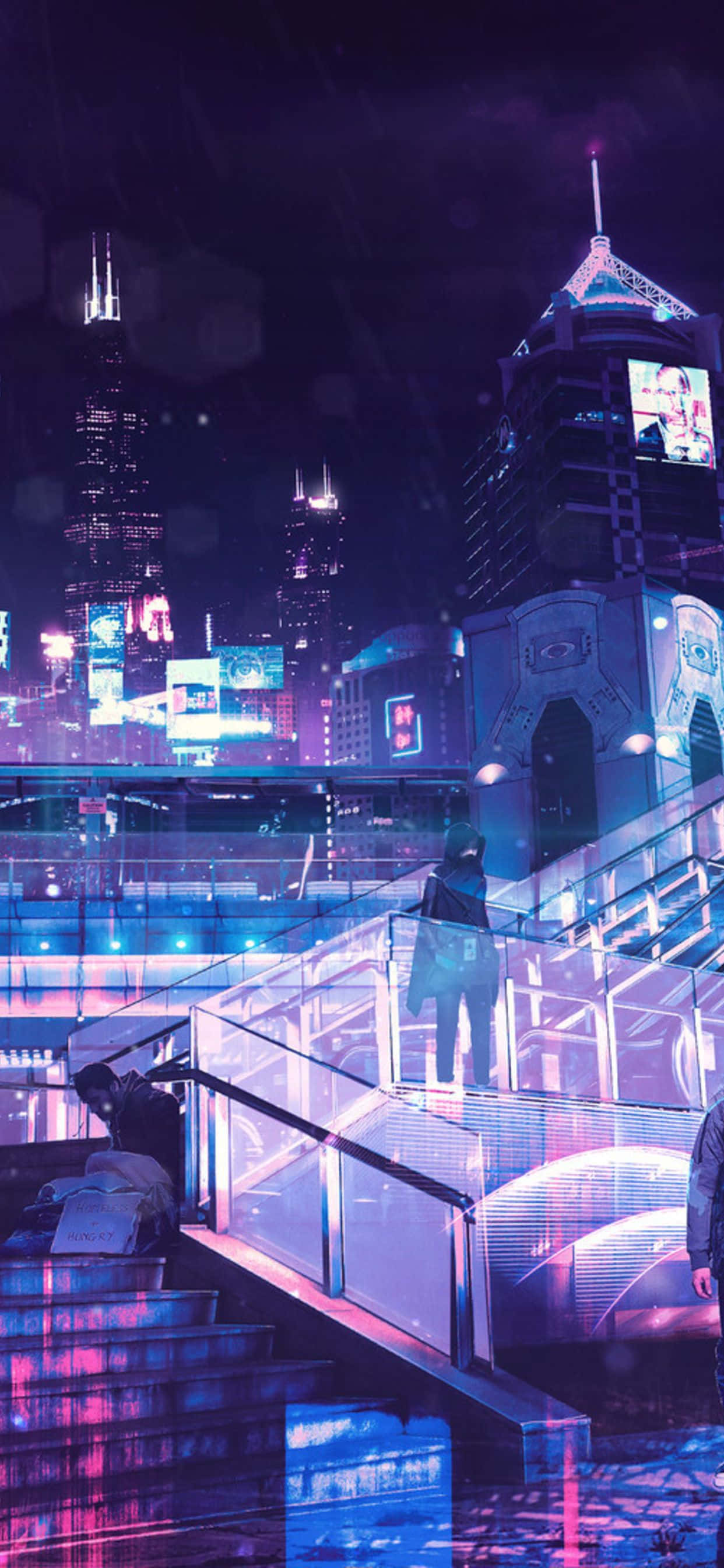Background ng Neon City Wallpaper