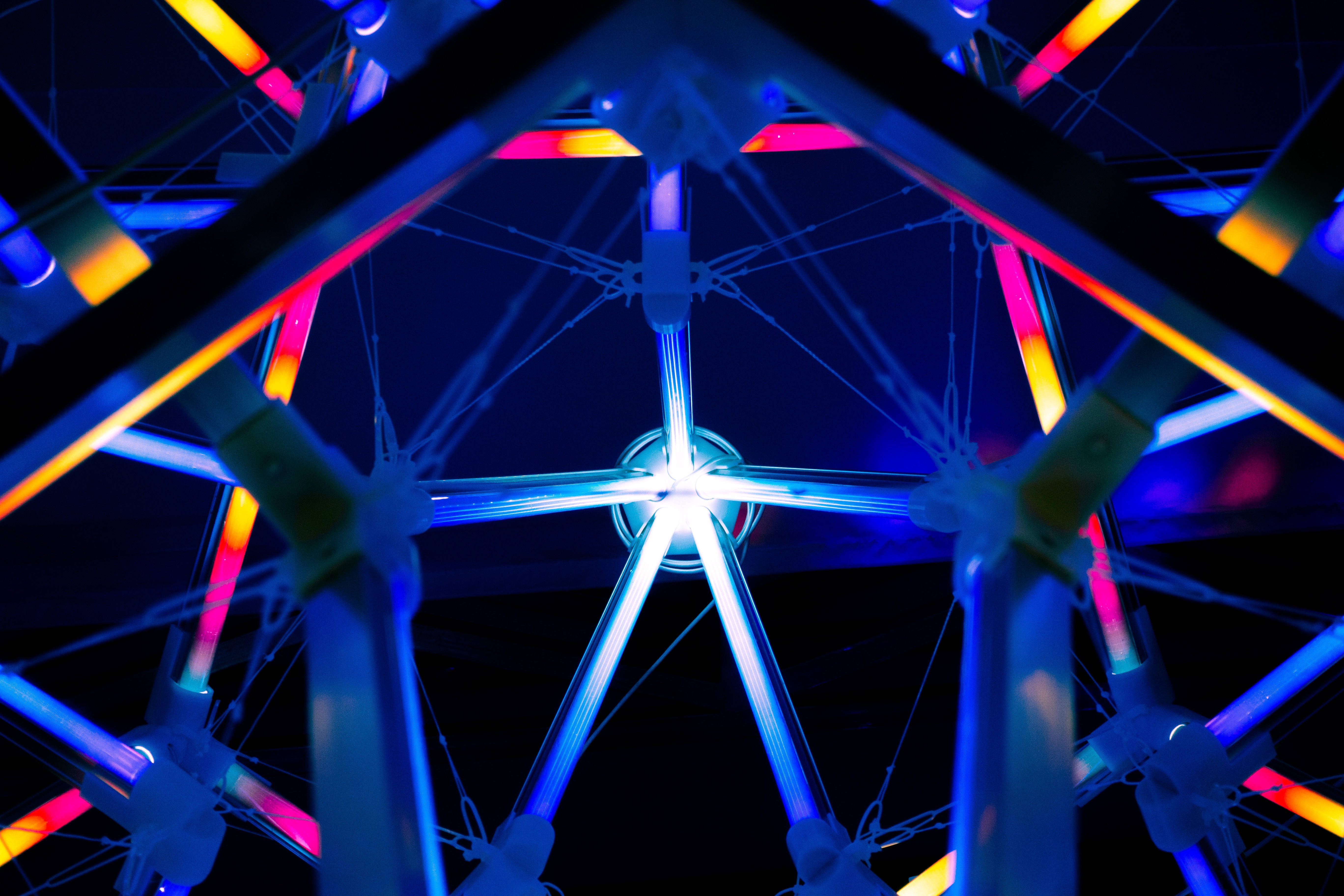 Neon Construction Design Wallpaper