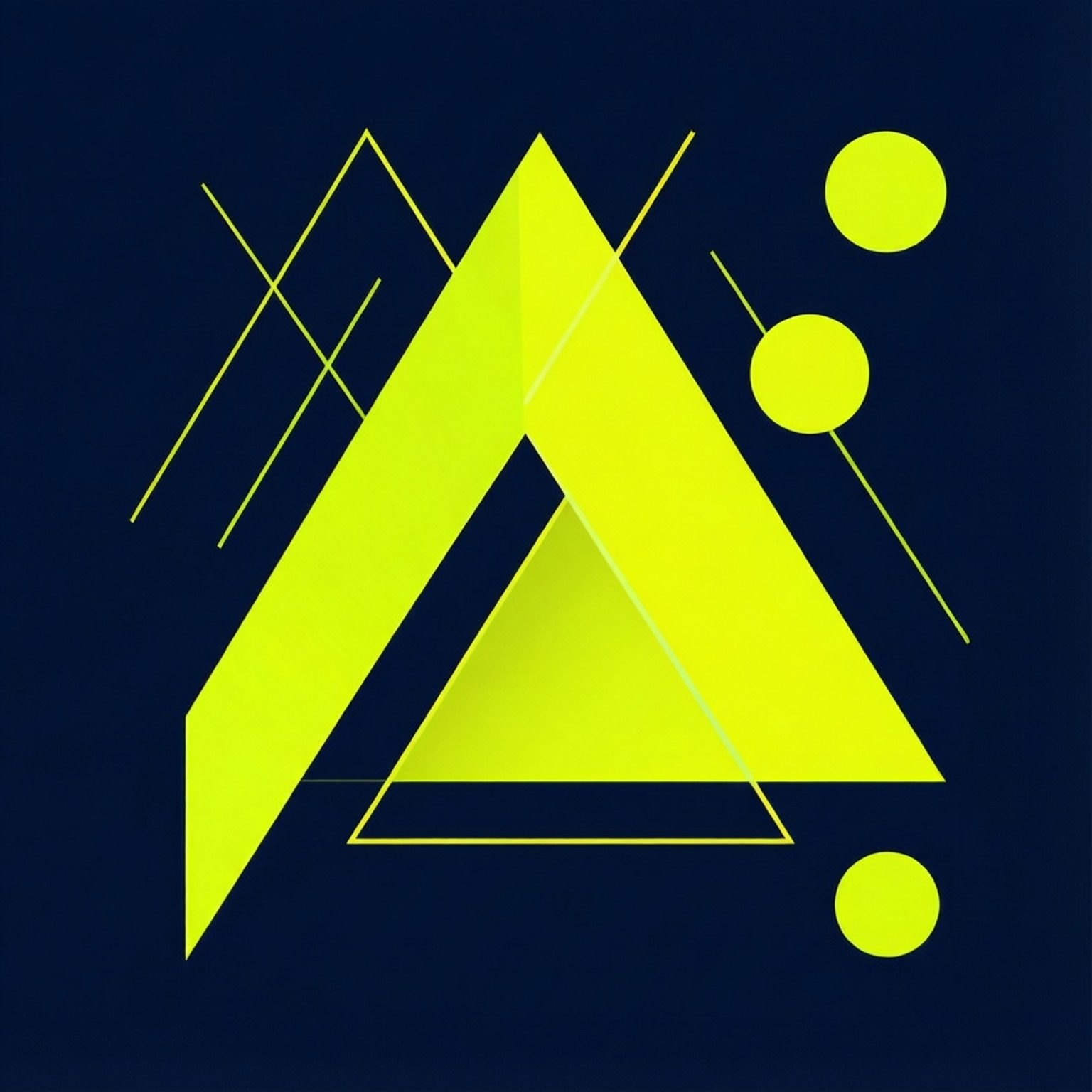 Neon Dilaw na Heometrikong Abstraksyon Wallpaper