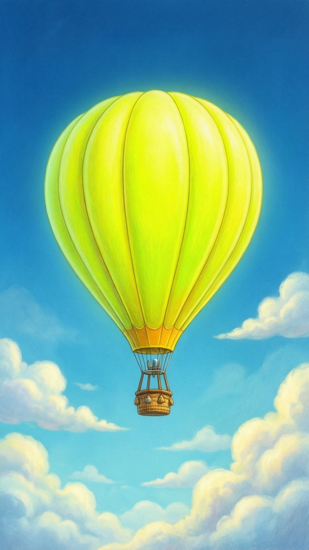 Neon Dilaw na Hot Air Balloon Wallpaper