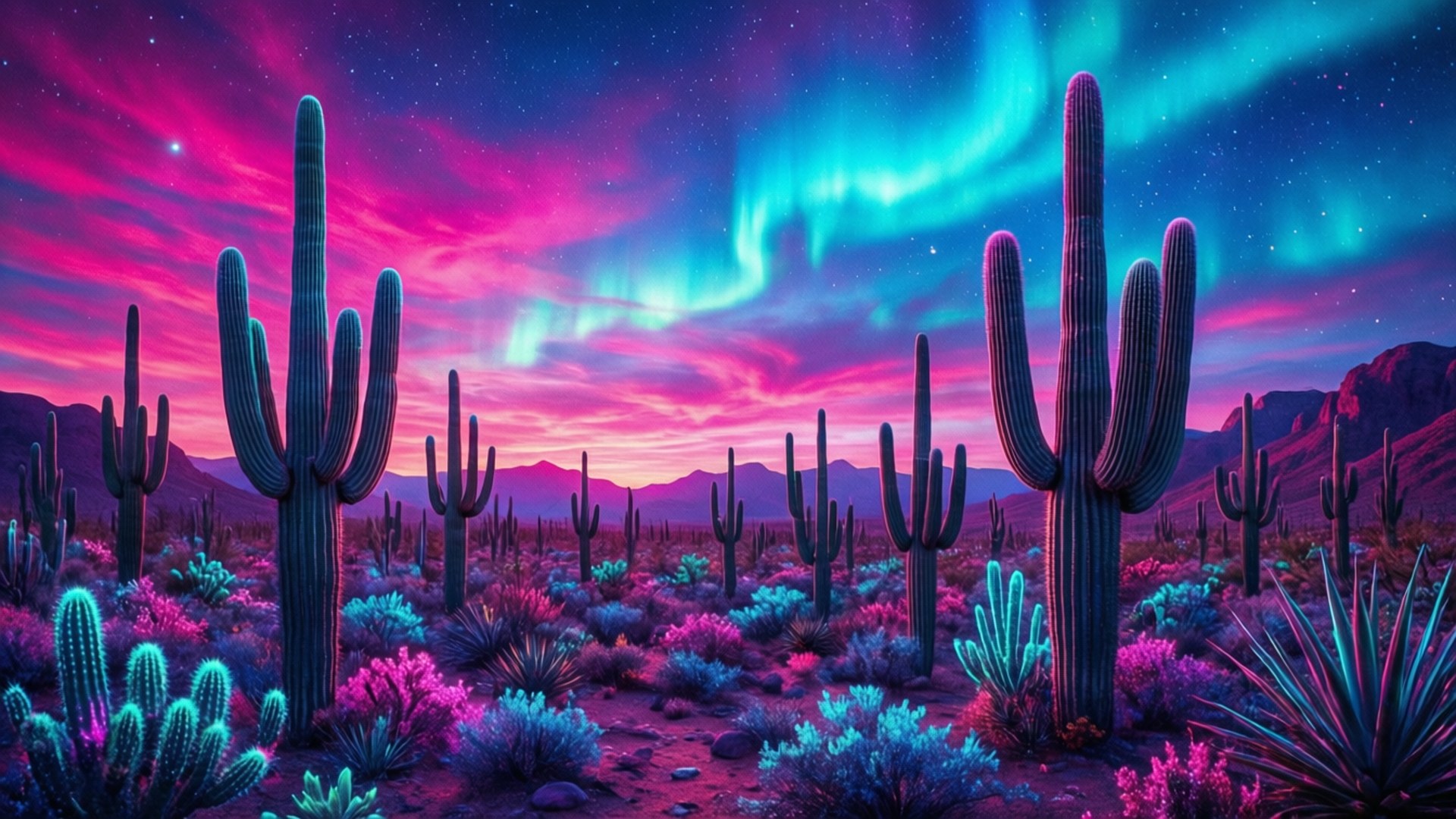 Neon Disyertong Gabi Wallpaper