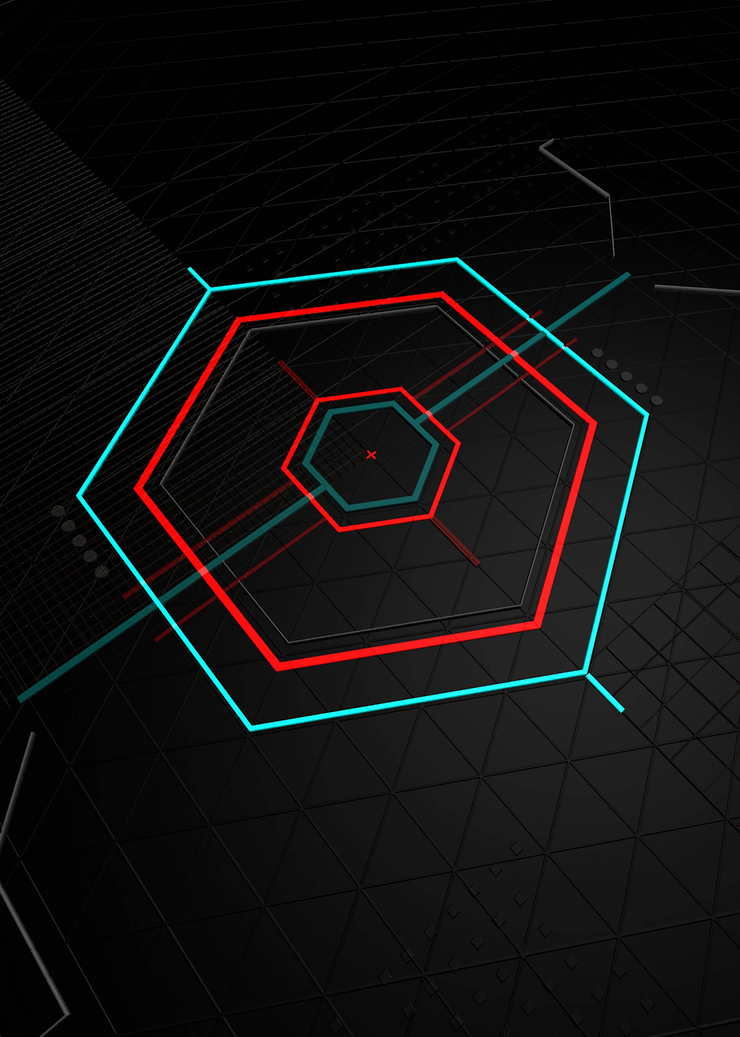Neon Hexagon Laser Wallpaper
