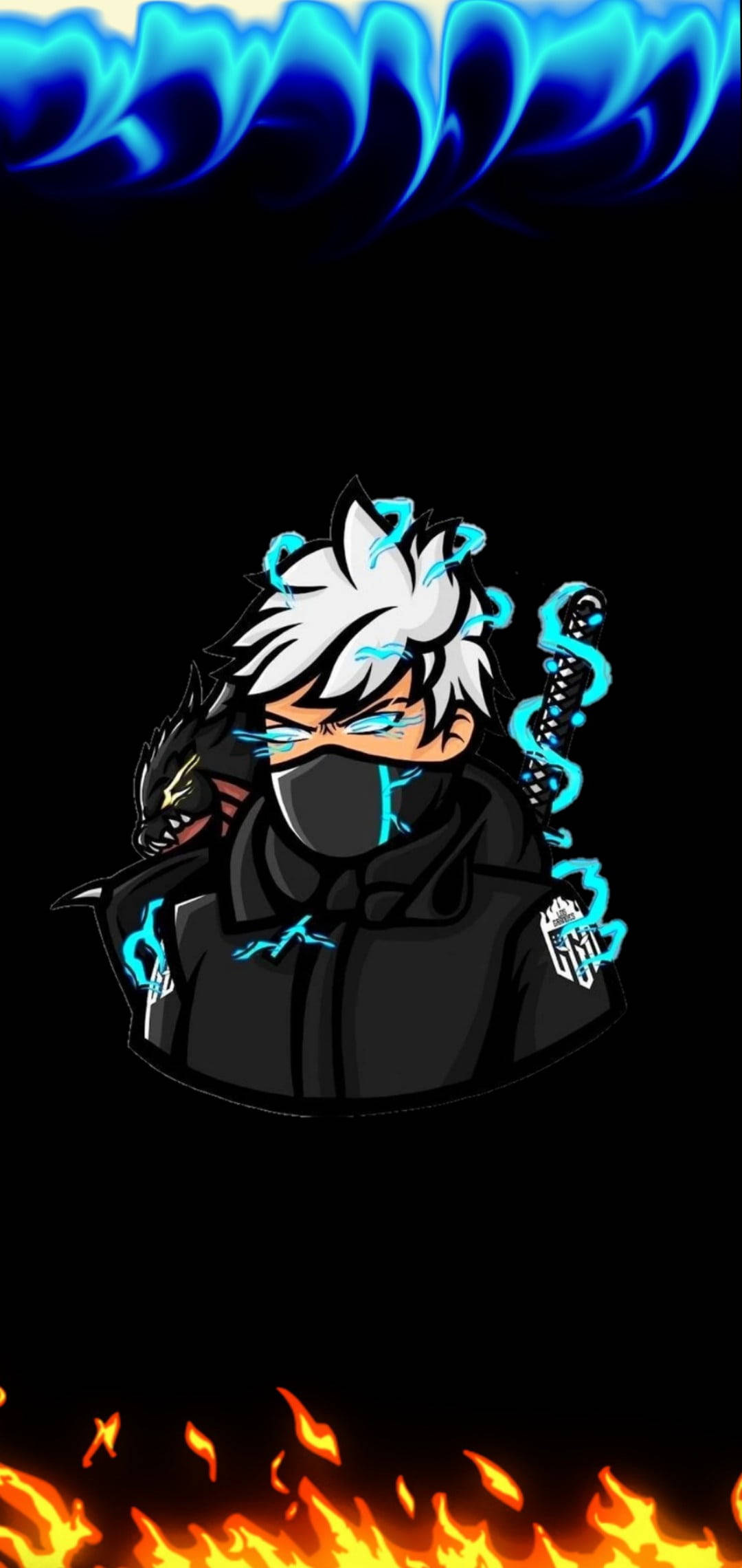 Neon Male Character Gaming Logo HD Wallpaper
