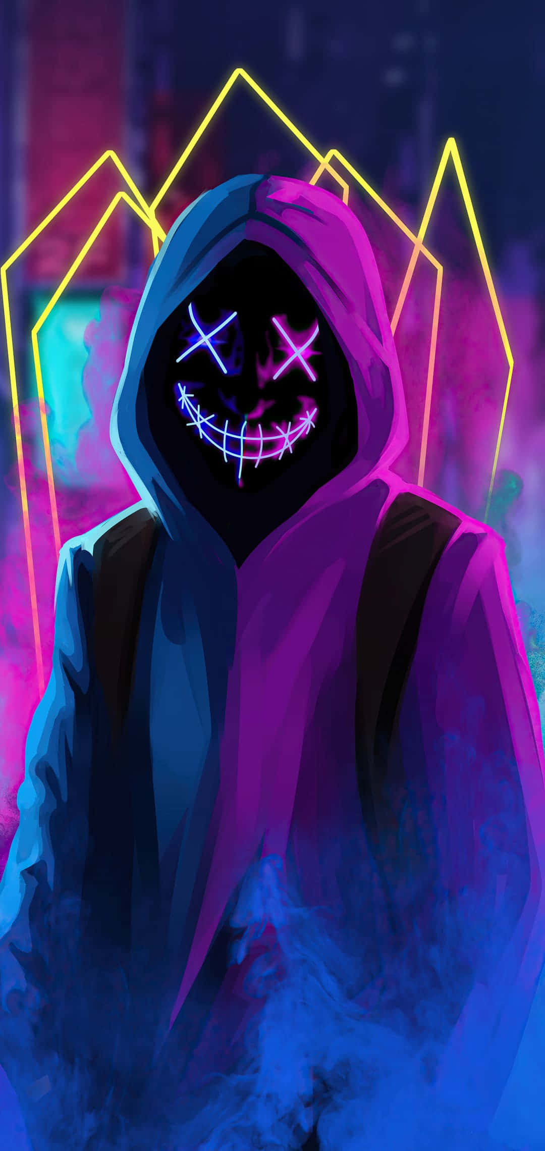 Neon Maskadong Lalaki Phone Wallpaper