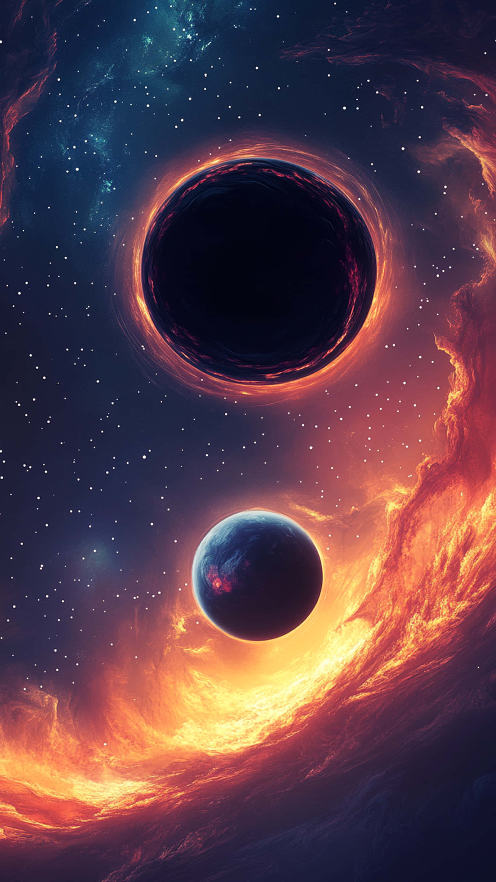 Neon na background ng galaxy Wallpaper