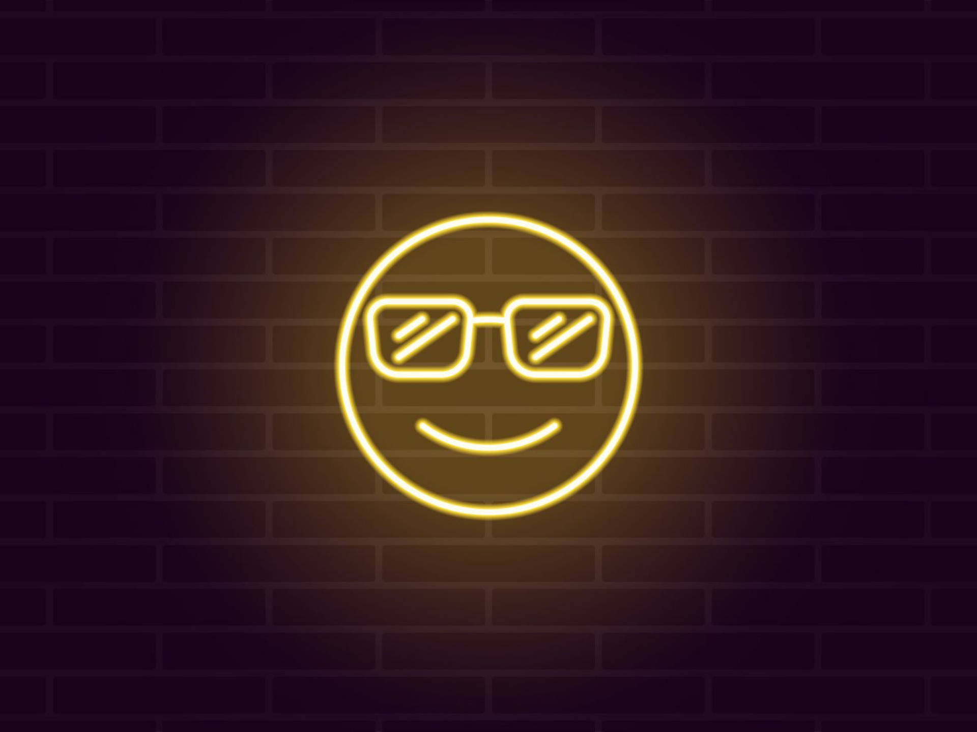 Neon na Dilaw na Sunglasses at Ngiti Wallpaper