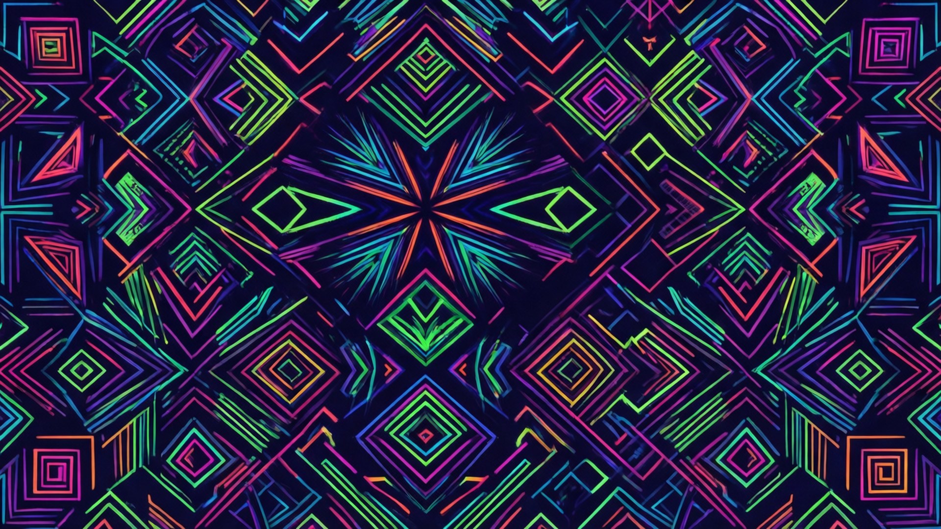 Neon na Geometriko na Pattern Wallpaper