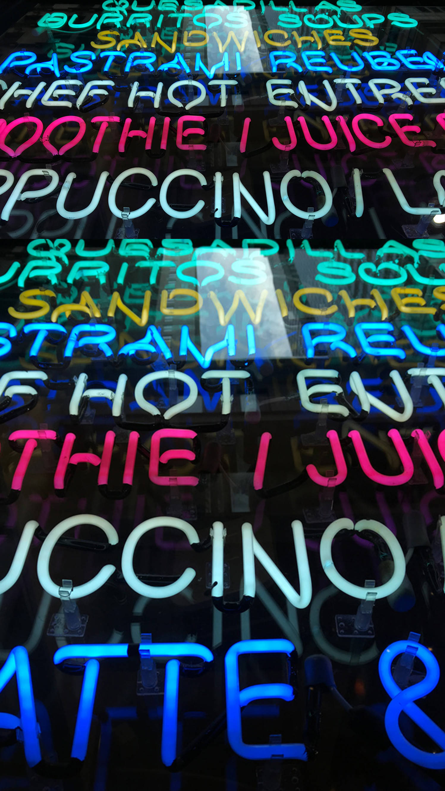 Neon na Menu ng Restawrant para sa iPhone Wallpaper