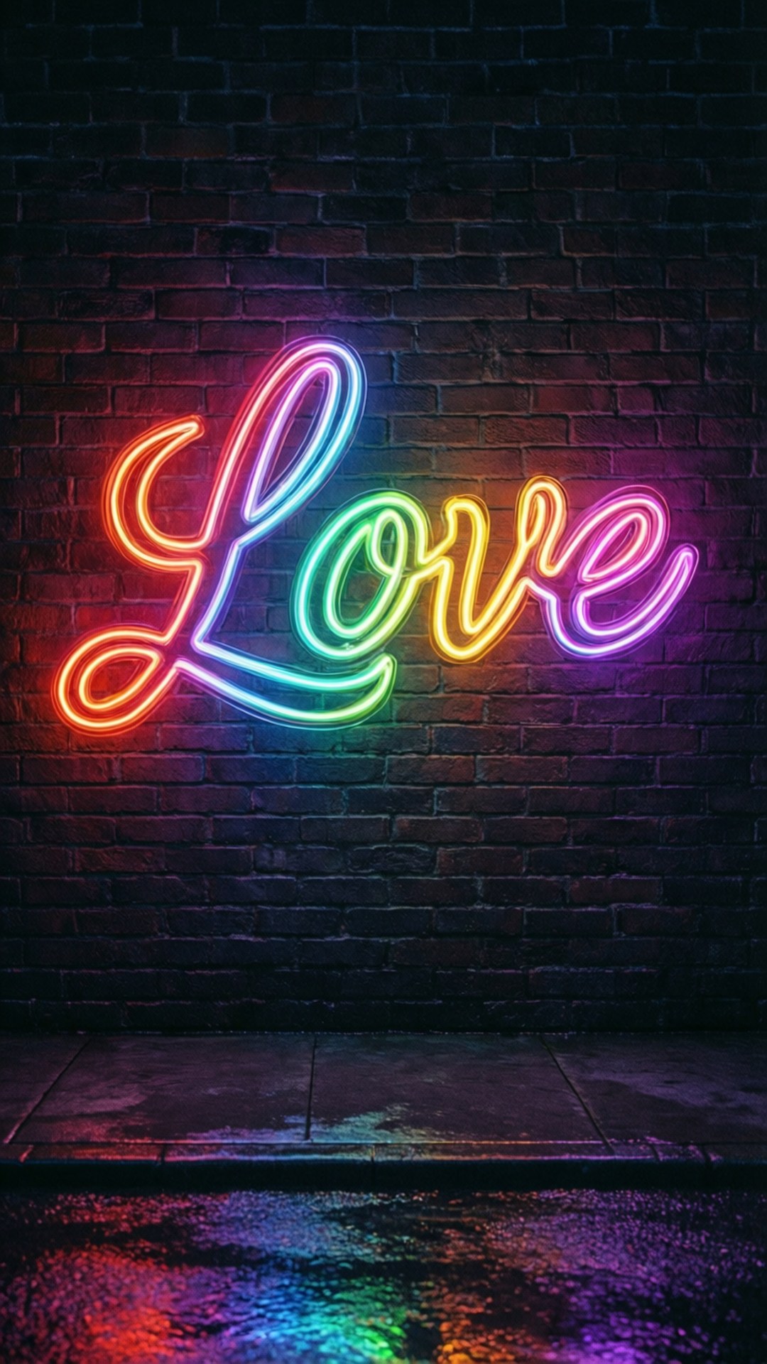 Neon na Pag-ibig na Makulay Wallpaper