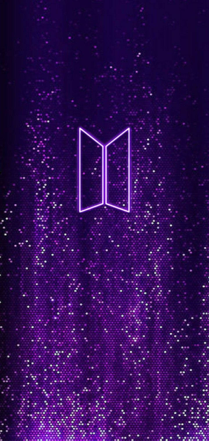 Neon Purple na Logo ng BTS Wallpaper