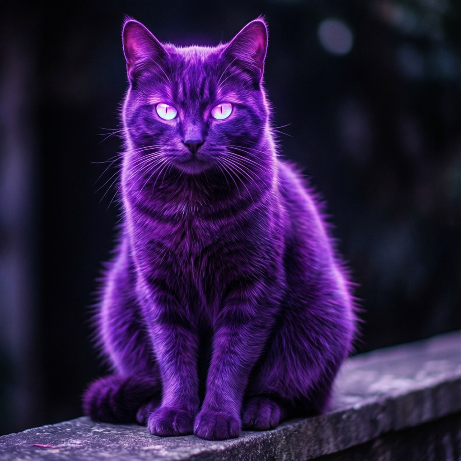 Neon Purple na Pusa Wallpaper