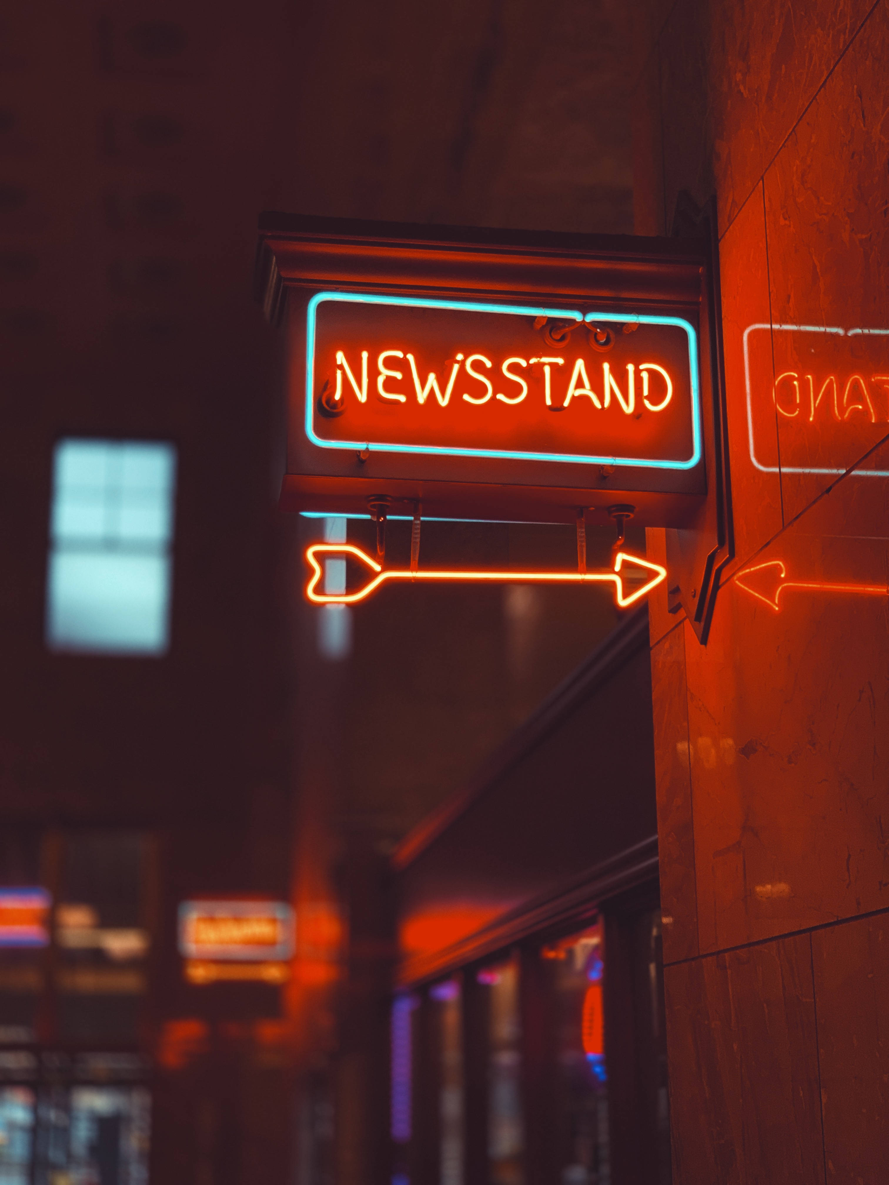 Neon Sign ng Newsstand para sa iPhone Wallpaper