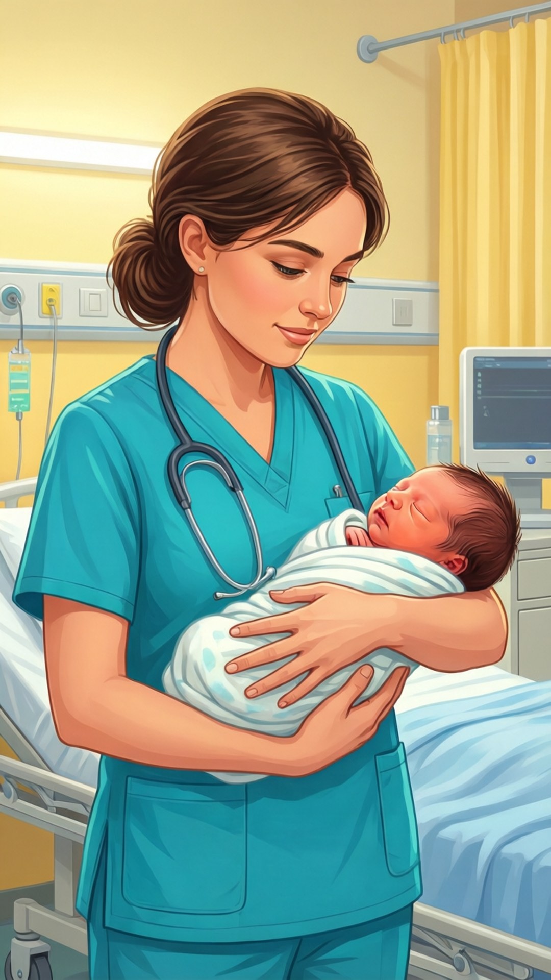 Neonatal Nurse Care Wallpaper