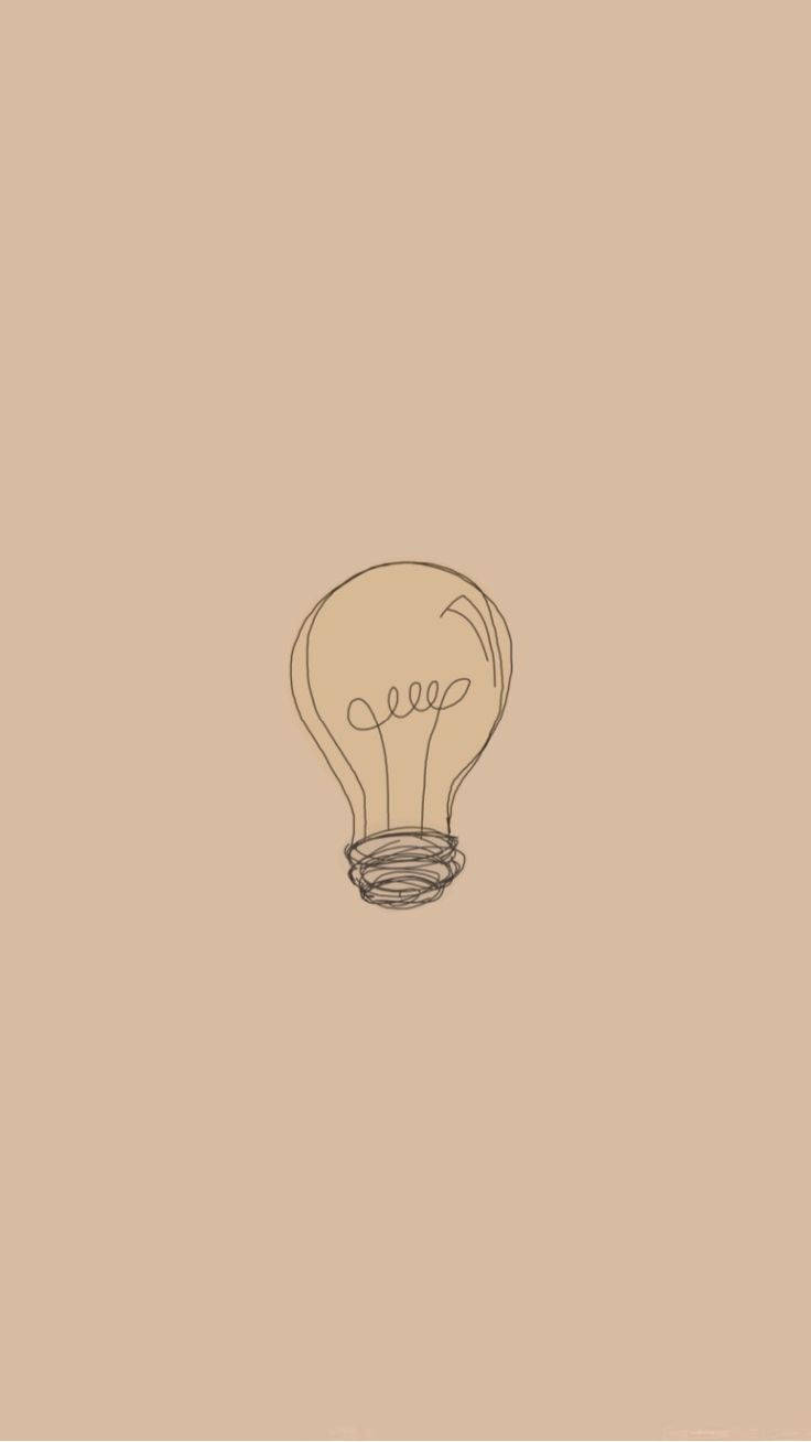 Neutral na iPhone Art ng Ilaw na Bumbilya Wallpaper