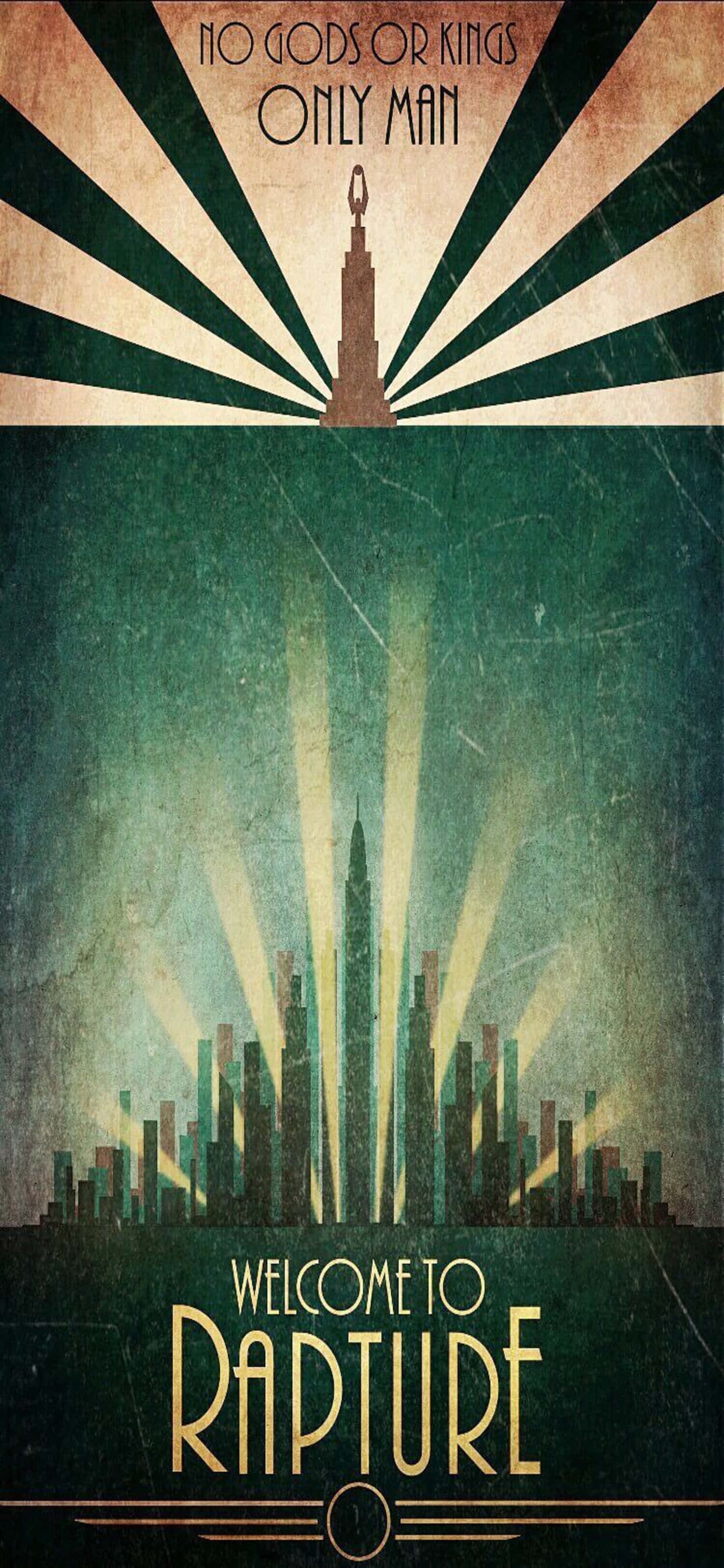 "New technological marvel with Bioshock Infinite on the iPhone Xs Max." Wallpaper