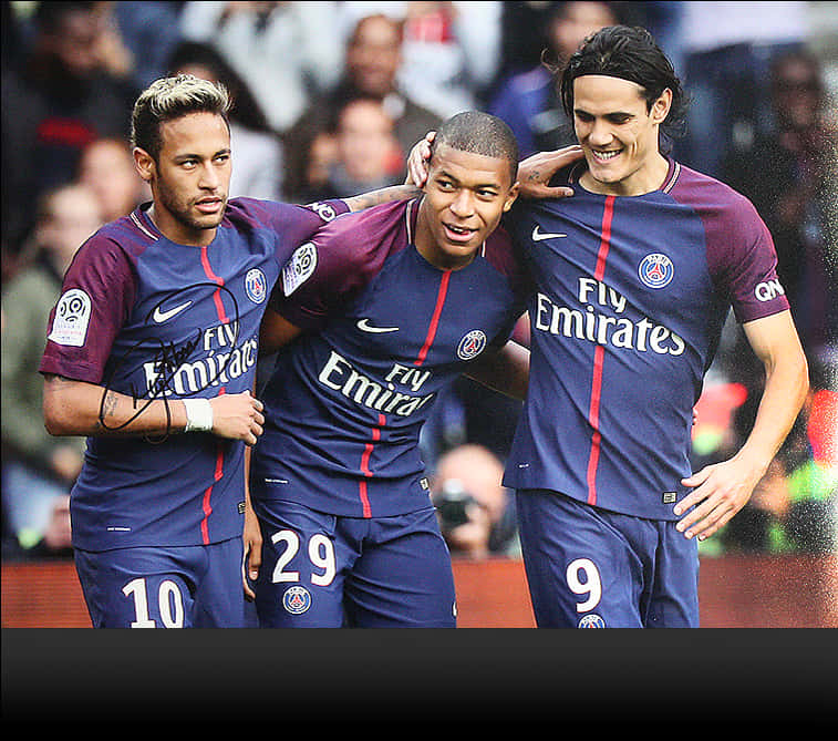 Neymar Mbappe Cavani P S G Pagdiriwang Wallpaper