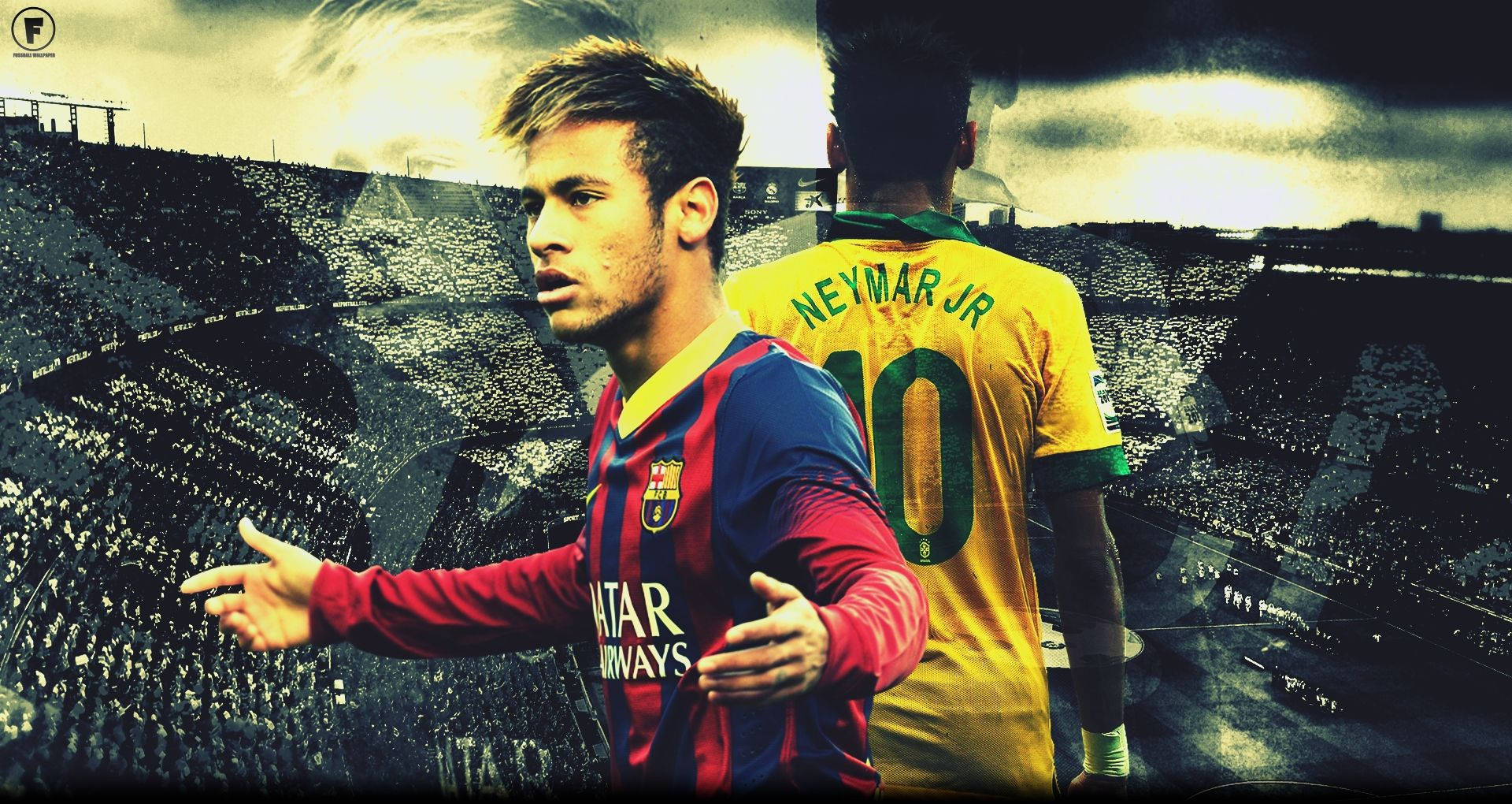 Neymar sa Barca at CBF Jersey Wallpaper