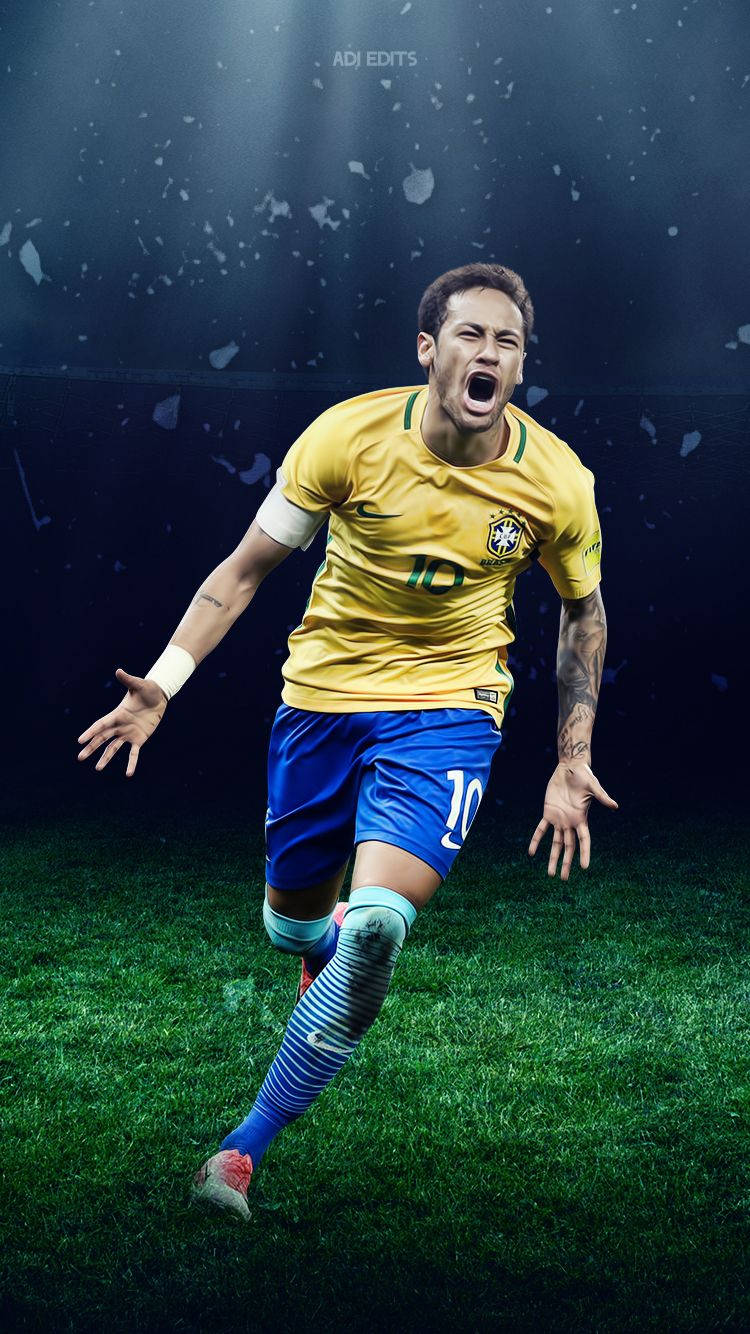 Neymar sa pitch, dumadribble lampas sa mga defender. Wallpaper