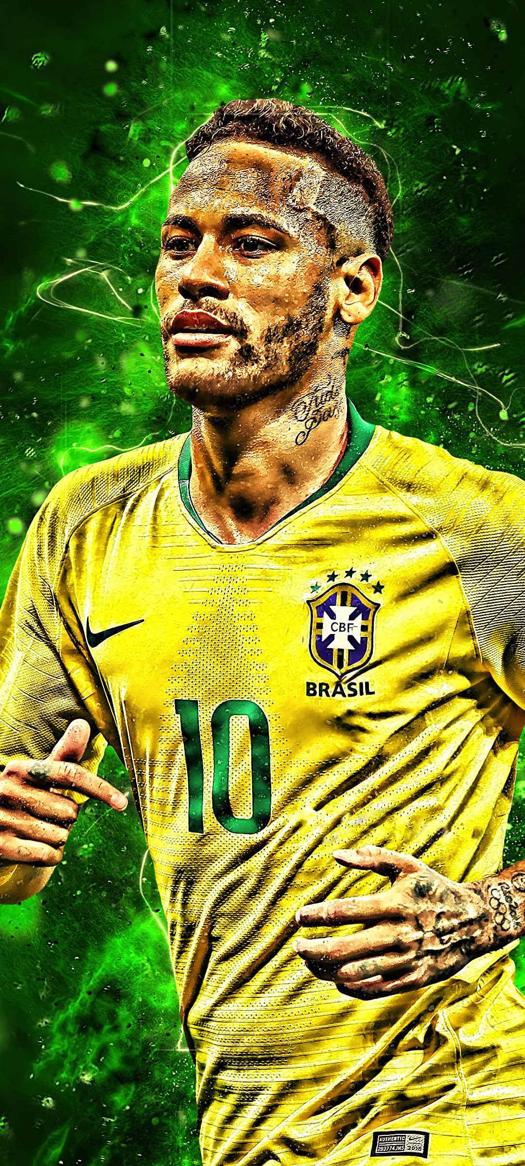 Neymar Yellow Jersey iPhone Wallpaper