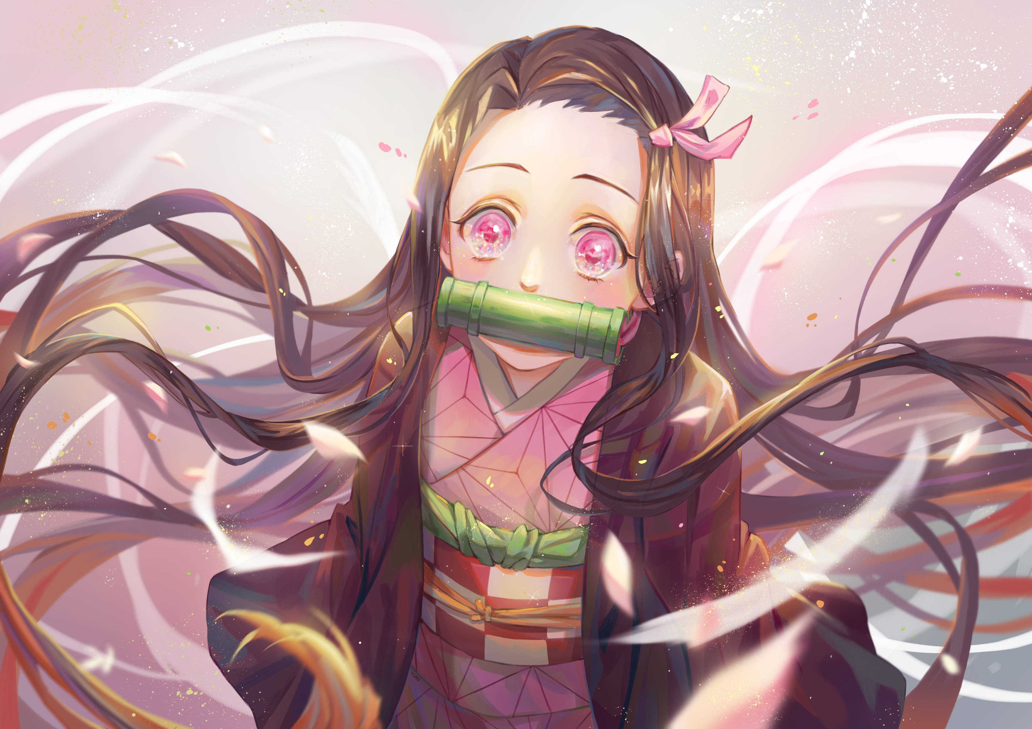 Nezuko Cute 4K mula sa Demon Slayer Wallpaper