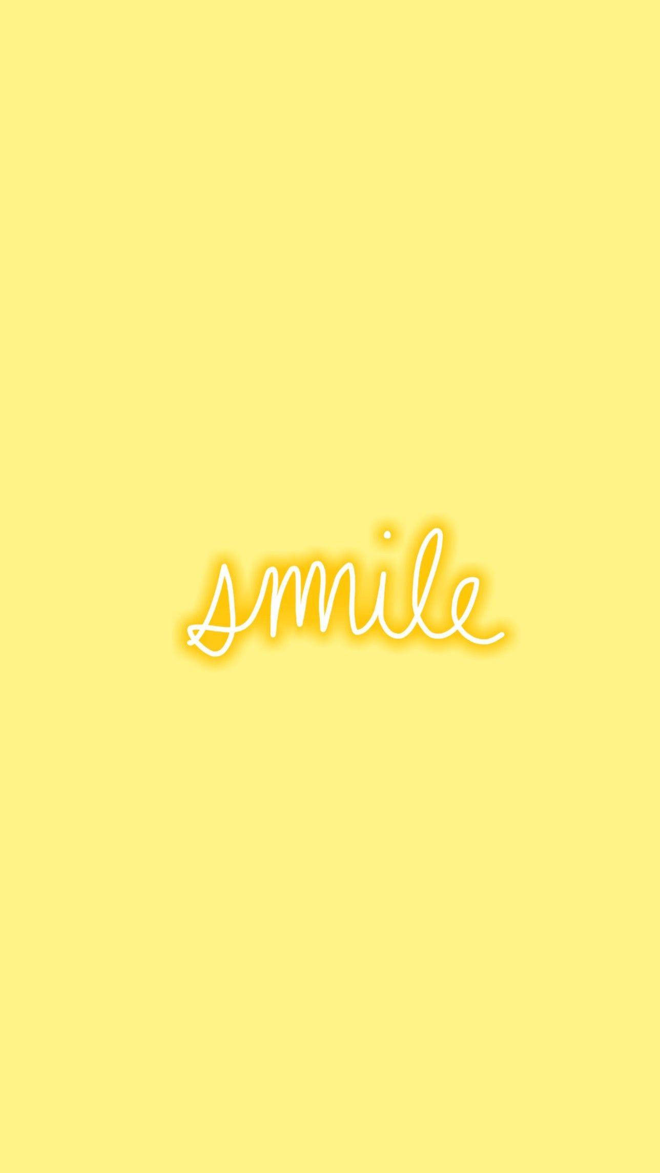 Ngiti Teksto Pastel Dilaw Aesthetic Wallpaper
