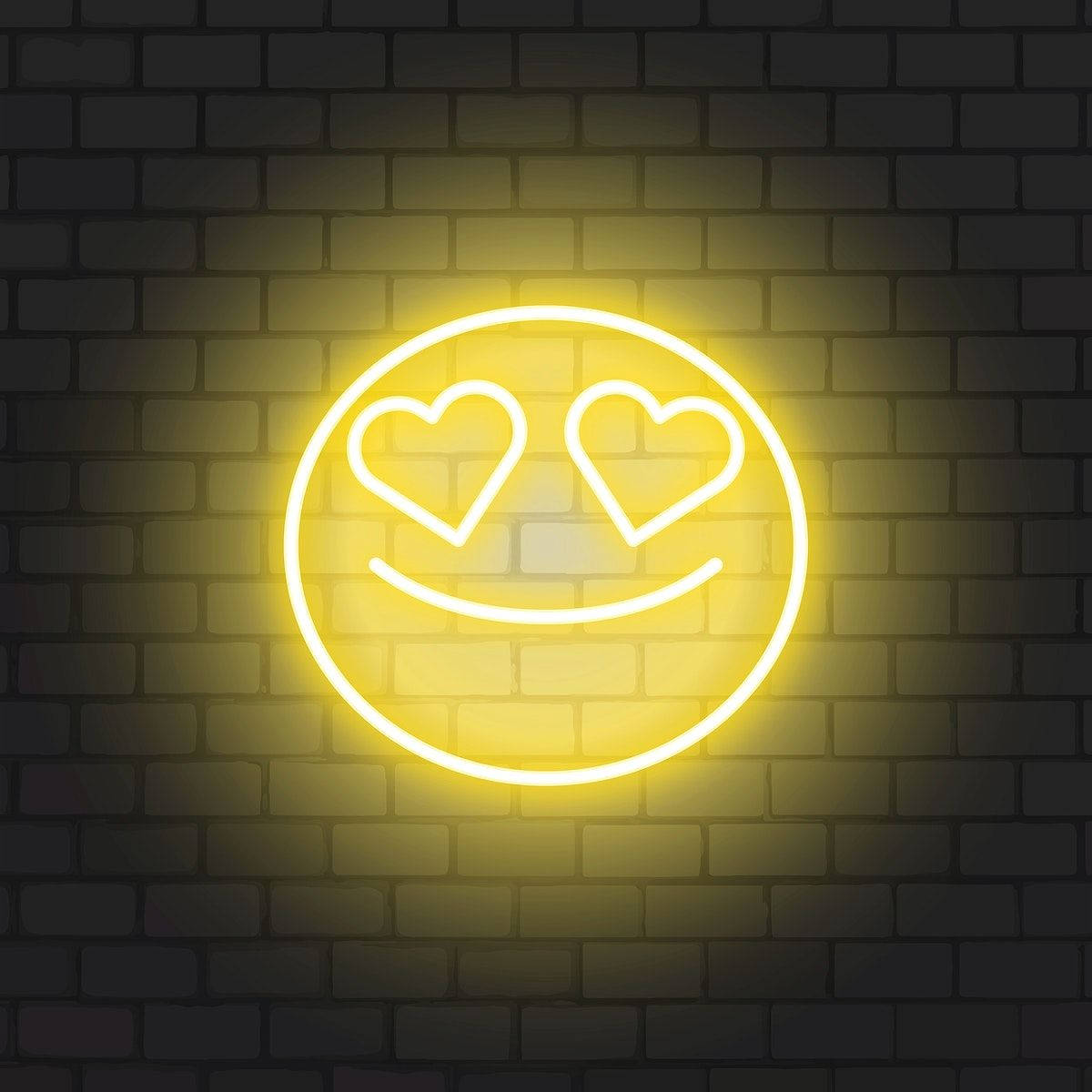 Ngiting Neon na May Pusong Mata Wallpaper