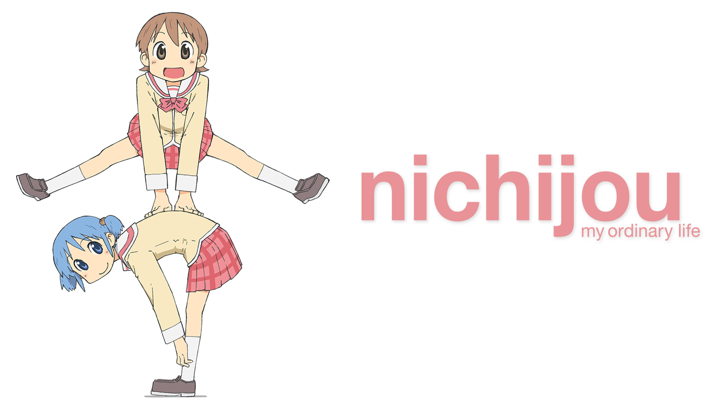 Nichijong Leapfrog Puting Background Wallpaper