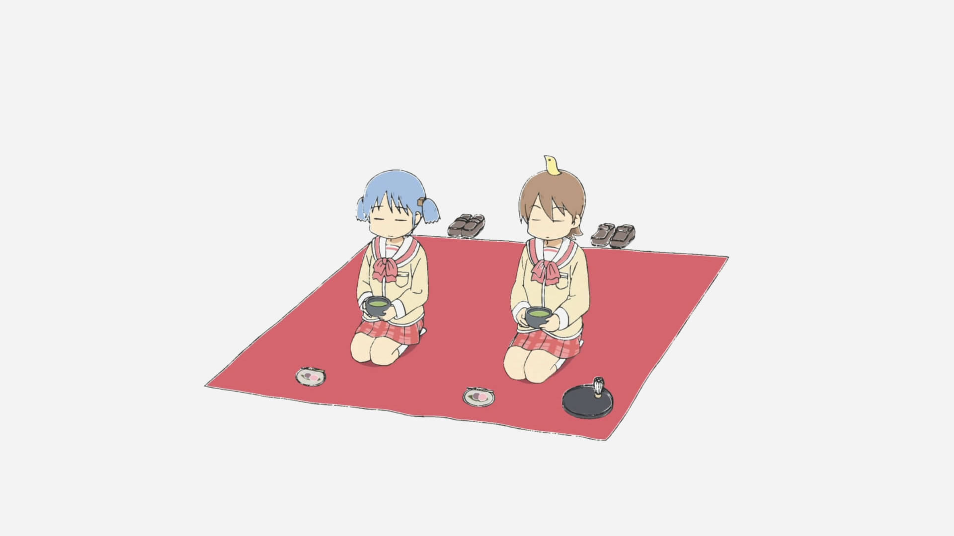 Nichijou Mio at Yuuko Picnic Wallpaper