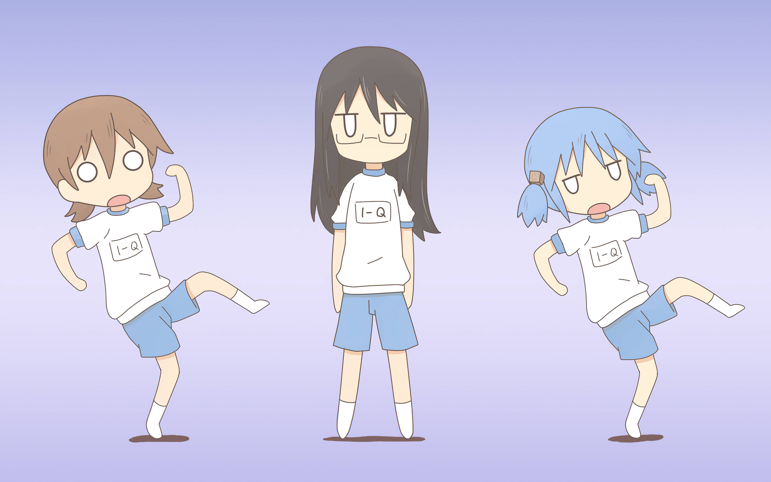 Nichijou Yuuko, Mai, at Mio na Nakakatawa Wallpaper