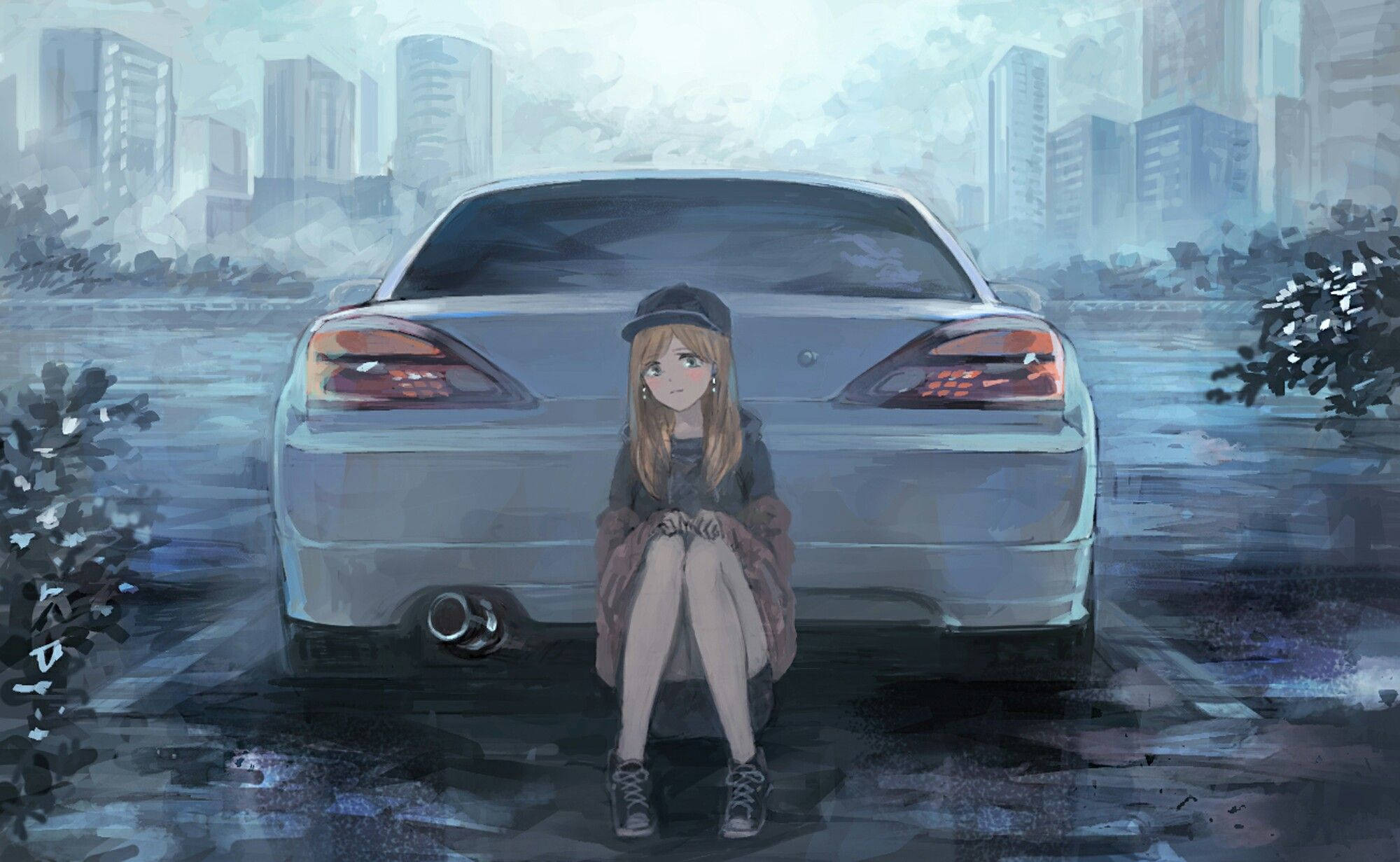 Nissan Silvia Kotse Anime Wallpaper