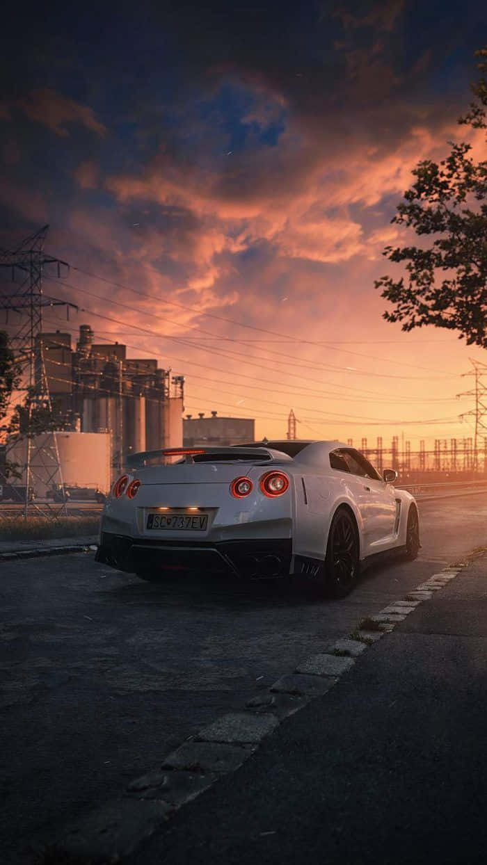 Nissan Skyline iPhone Tanawin ng Paglubog ng Araw Wallpaper