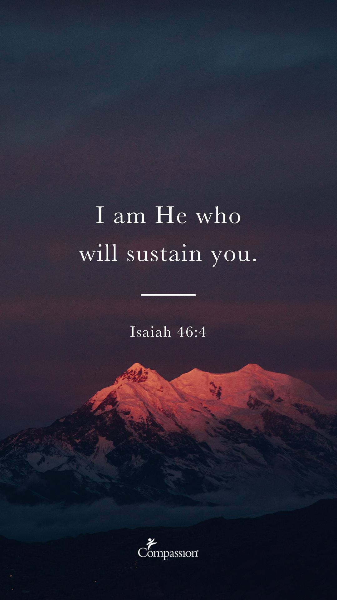 Niyebeng Bundok na May Bible Verse Aesthetic Wallpaper